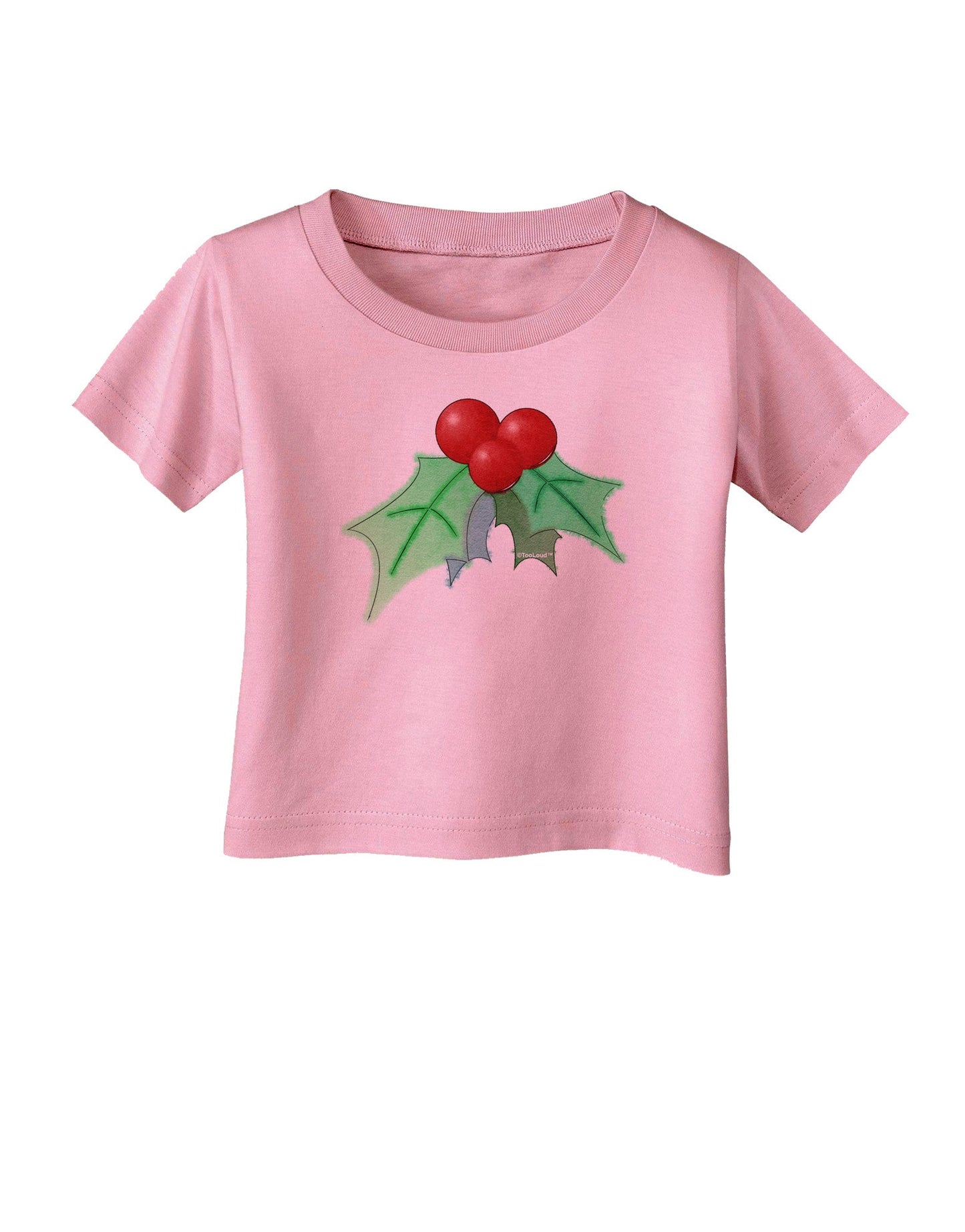 Holly Watercolor Infant T-Shirt-Infant T-Shirt-TooLoud-Candy-Pink-06-Months-Davson Sales