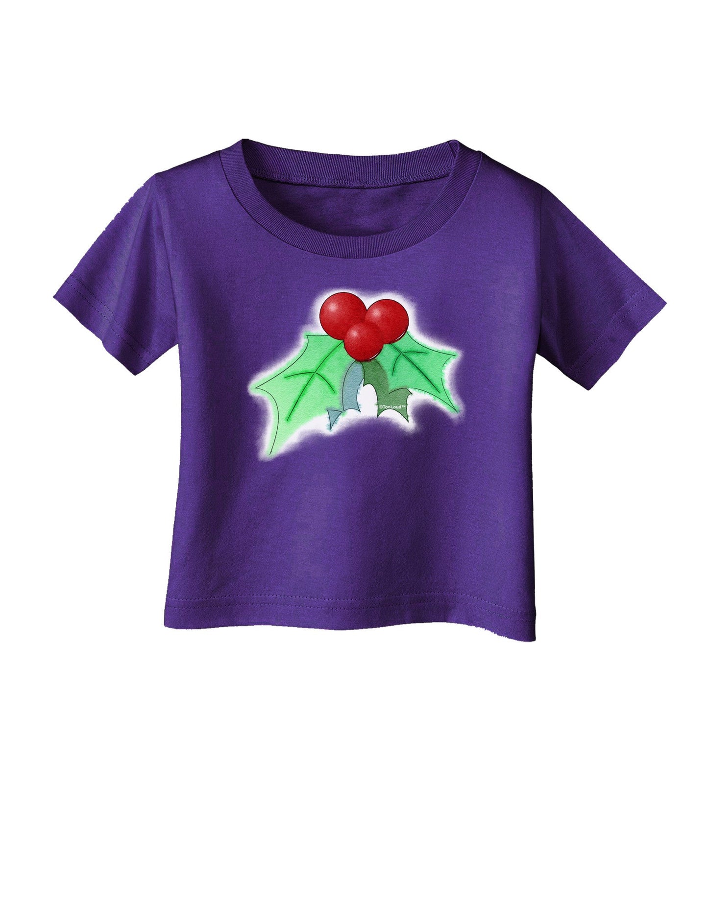 Holly Watercolor Infant T-Shirt Dark-Infant T-Shirt-TooLoud-Purple-06-Months-Davson Sales