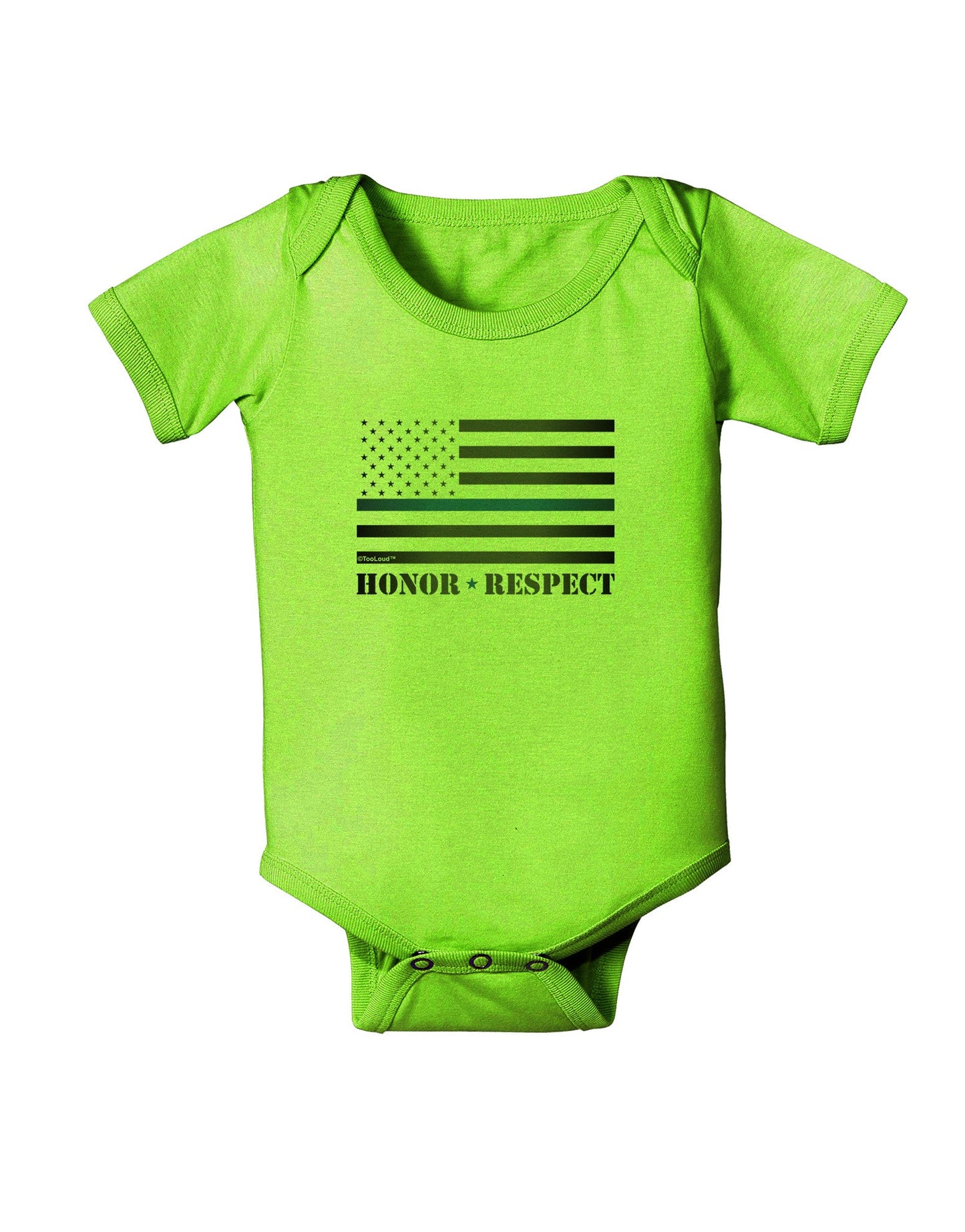 Honor Respect Blue Line Baby Romper Bodysuit-Baby Romper-TooLoud-Lime-06-Months-Davson Sales