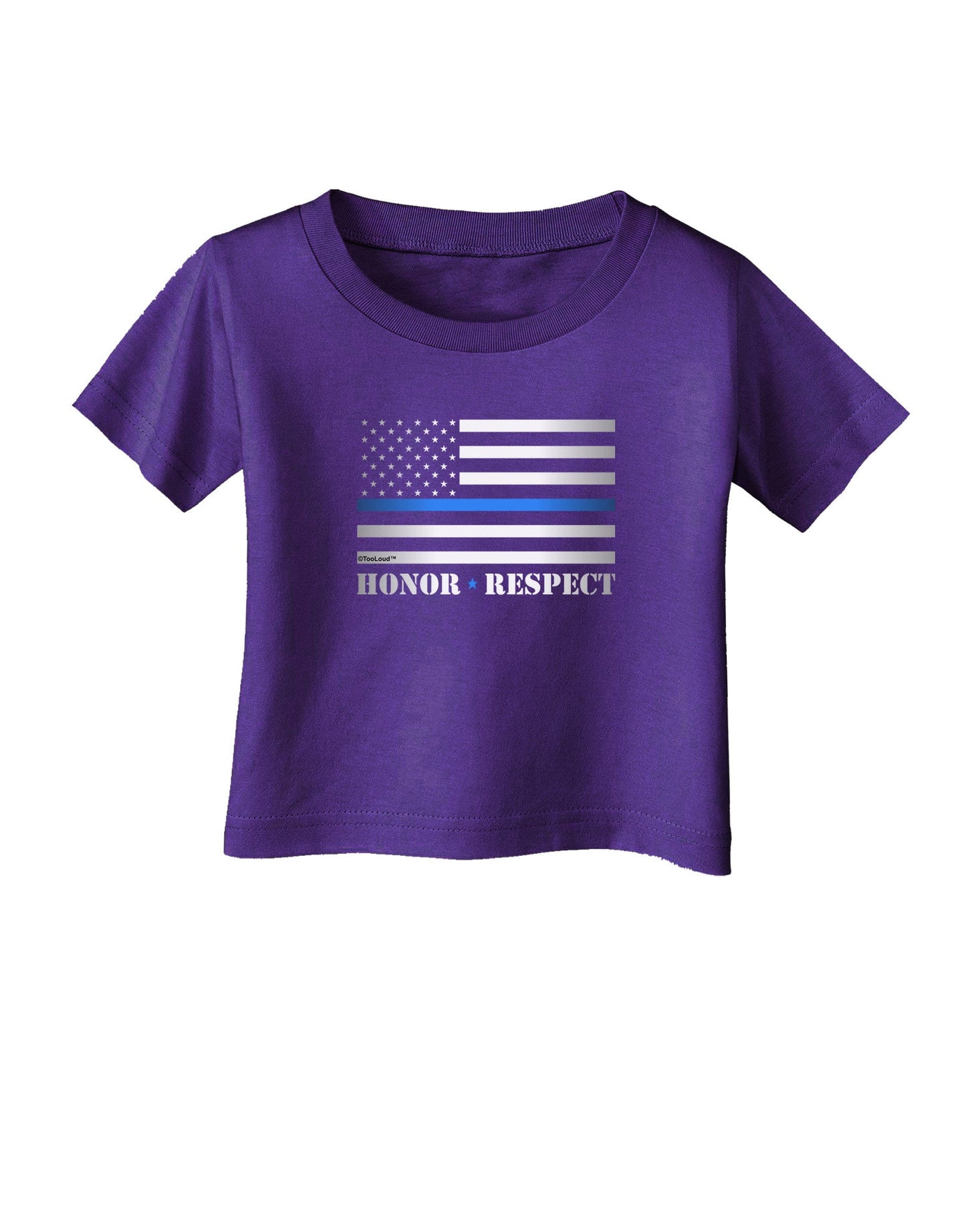 Honor Respect Blue Line Infant T-Shirt Dark-Infant T-Shirt-TooLoud-Purple-06-Months-Davson Sales