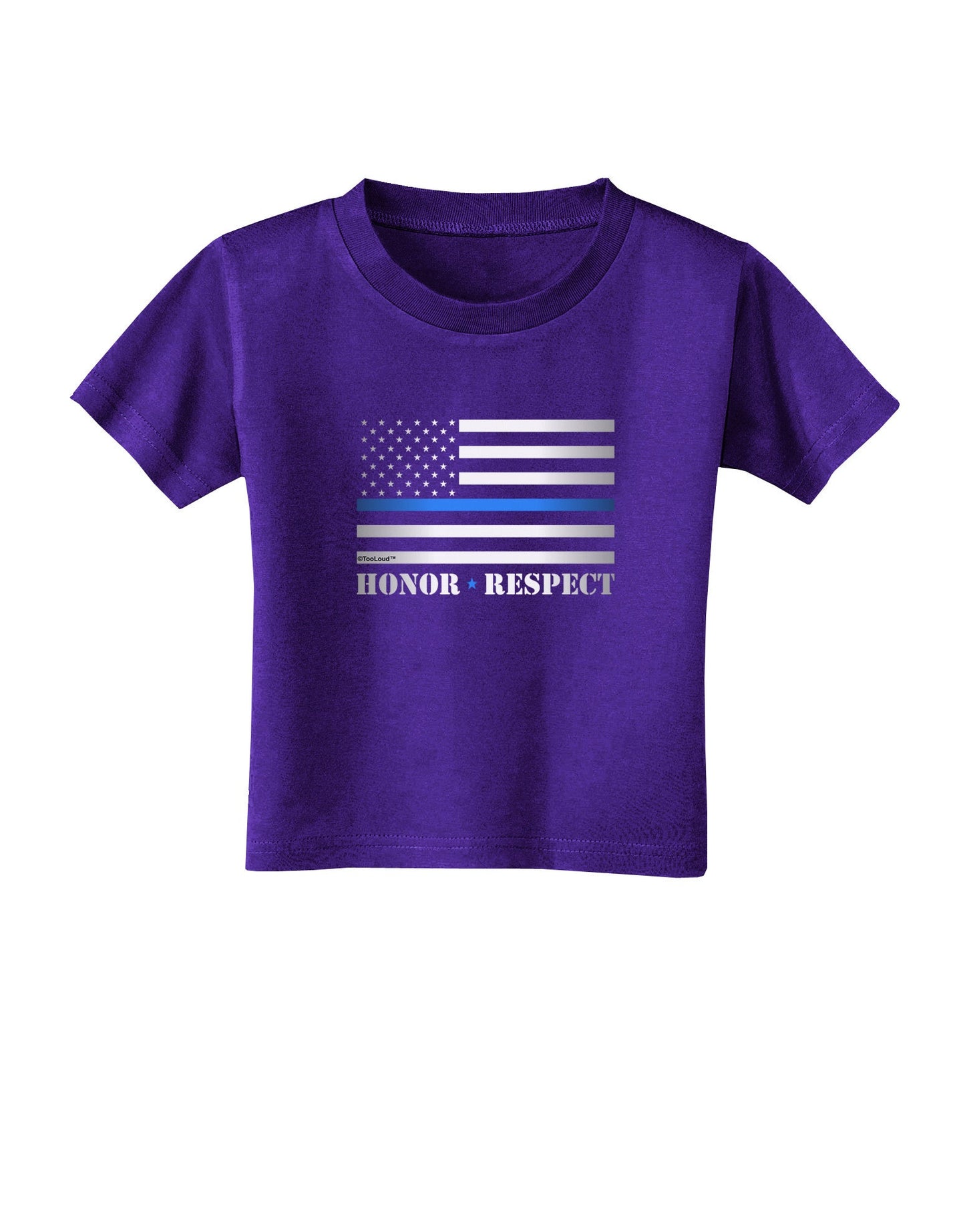 Honor Respect Blue Line Toddler T-Shirt Dark-Toddler T-Shirt-TooLoud-Purple-2T-Davson Sales