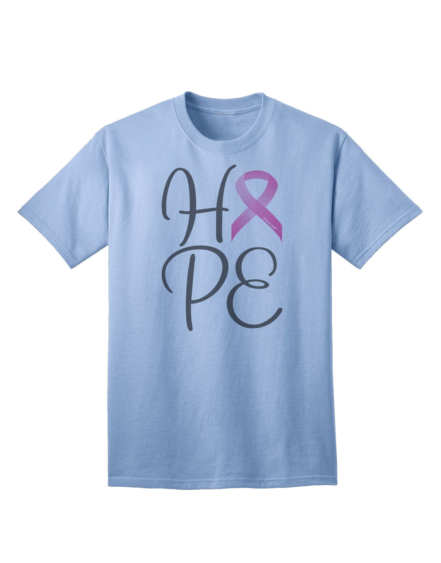 Hope - Breast Cancer Awareness Ribbon Adult T-Shirt-Mens T-Shirt-TooLoud-Light-Blue-Small-Davson Sales