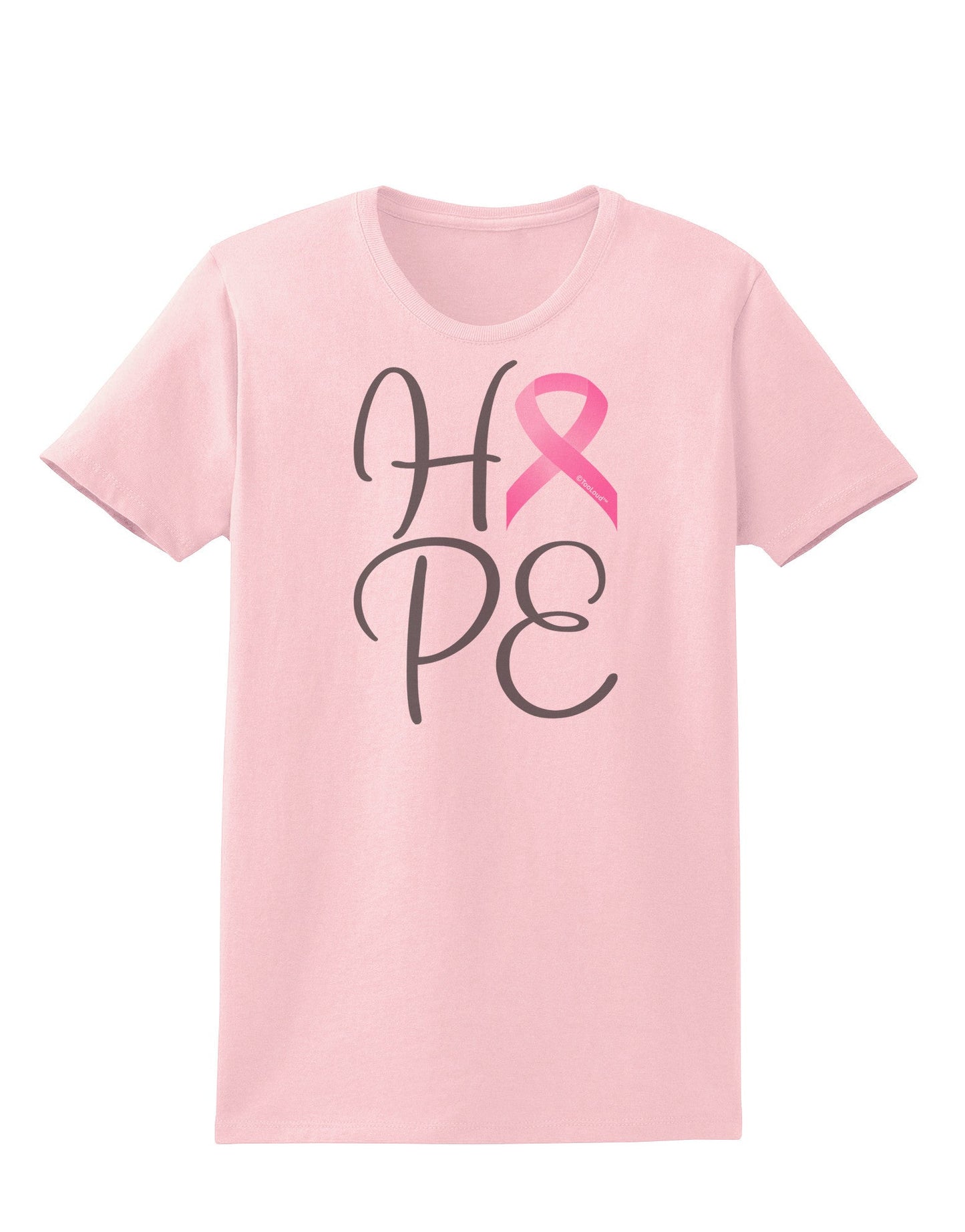 Hope - Breast Cancer Awareness Ribbon Womens T-Shirt-Womens T-Shirt-TooLoud-PalePink-X-Small-Davson Sales
