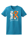 Hope for a Cure - Orange Ribbon Leukemia - Flowers Womens Dark T-Shirt-TooLoud-Turquoise-X-Small-Davson Sales