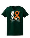 Hope for a Cure - Orange Ribbon Leukemia - Flowers Womens Dark T-Shirt-TooLoud-Forest-Green-Small-Davson Sales