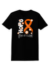 Hope for a Cure - Orange Ribbon Leukemia - Flowers Womens Dark T-Shirt-TooLoud-Black-X-Small-Davson Sales