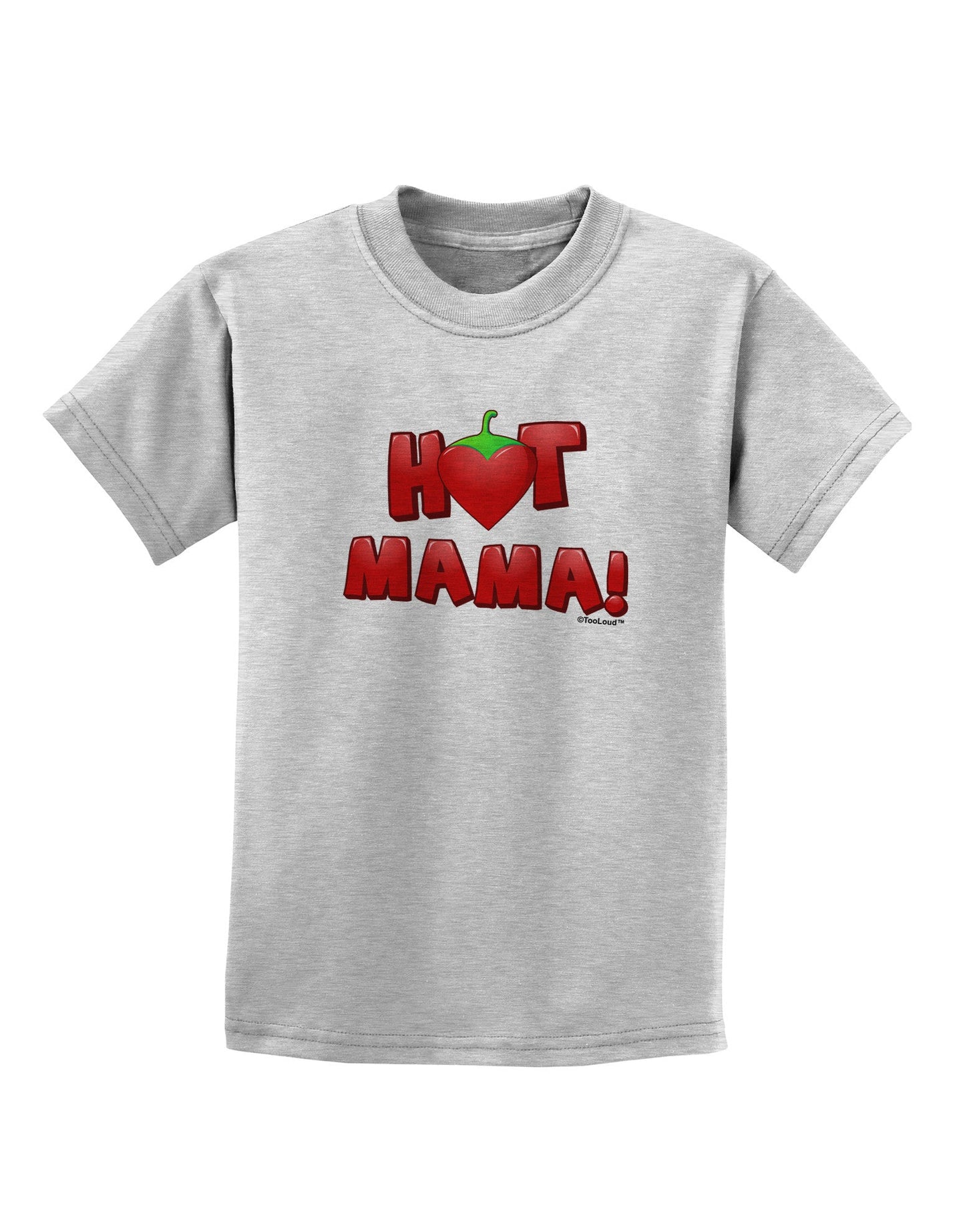 Hot Mama Chili Heart Childrens T-Shirt-Childrens T-Shirt-TooLoud-AshGray-X-Small-Davson Sales