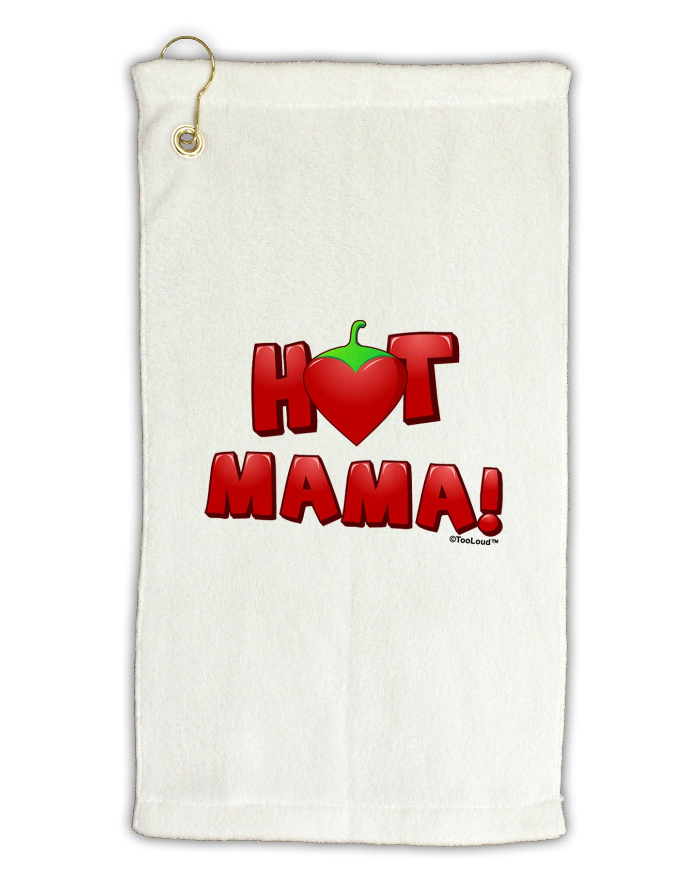 Hot Mama Chili Heart Micro Terry Gromet Golf Towel 11"x19-Golf Towel-TooLoud-White-Davson Sales
