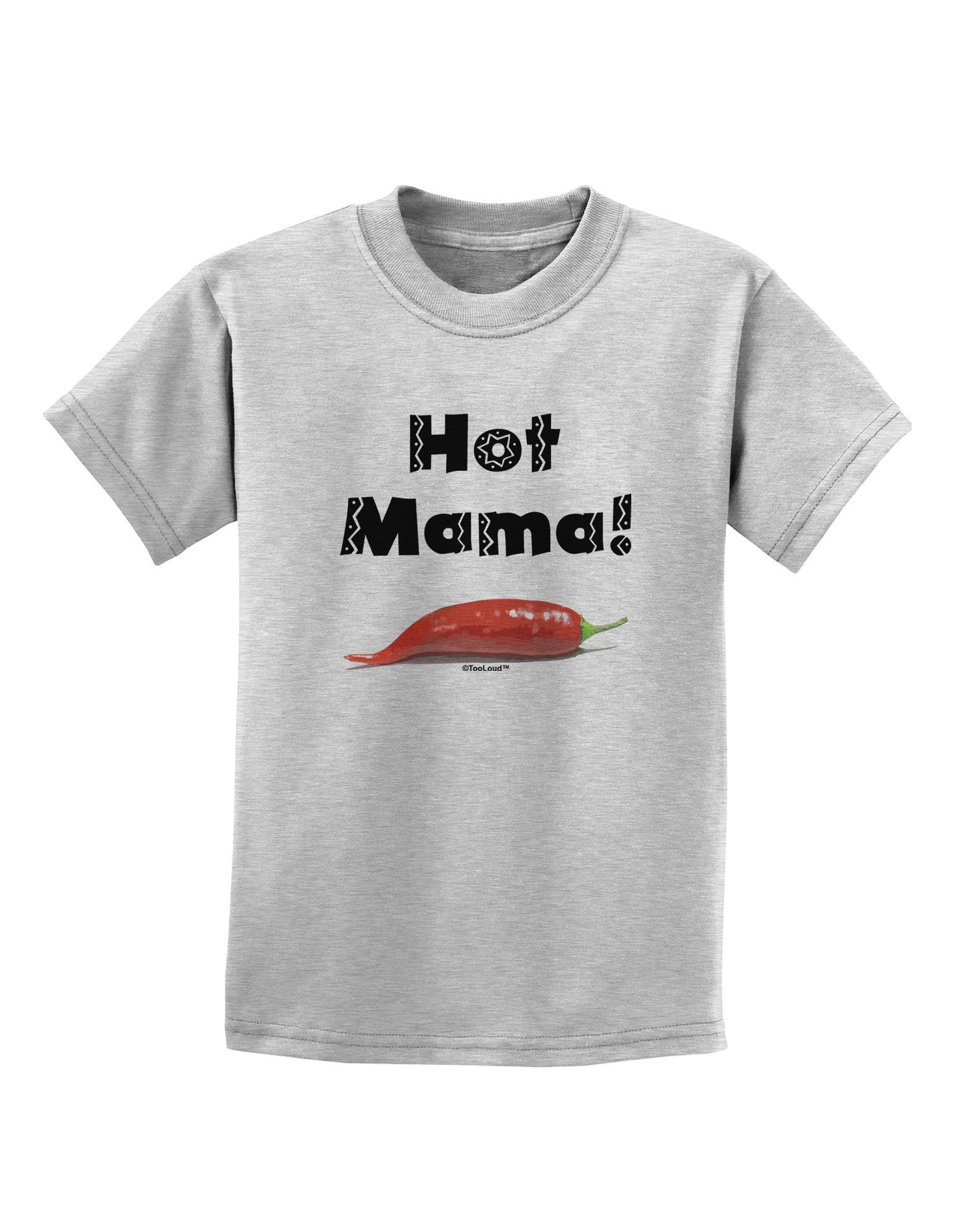 Hot Mama Chili Pepper Childrens T-Shirt-Childrens T-Shirt-TooLoud-AshGray-X-Small-Davson Sales
