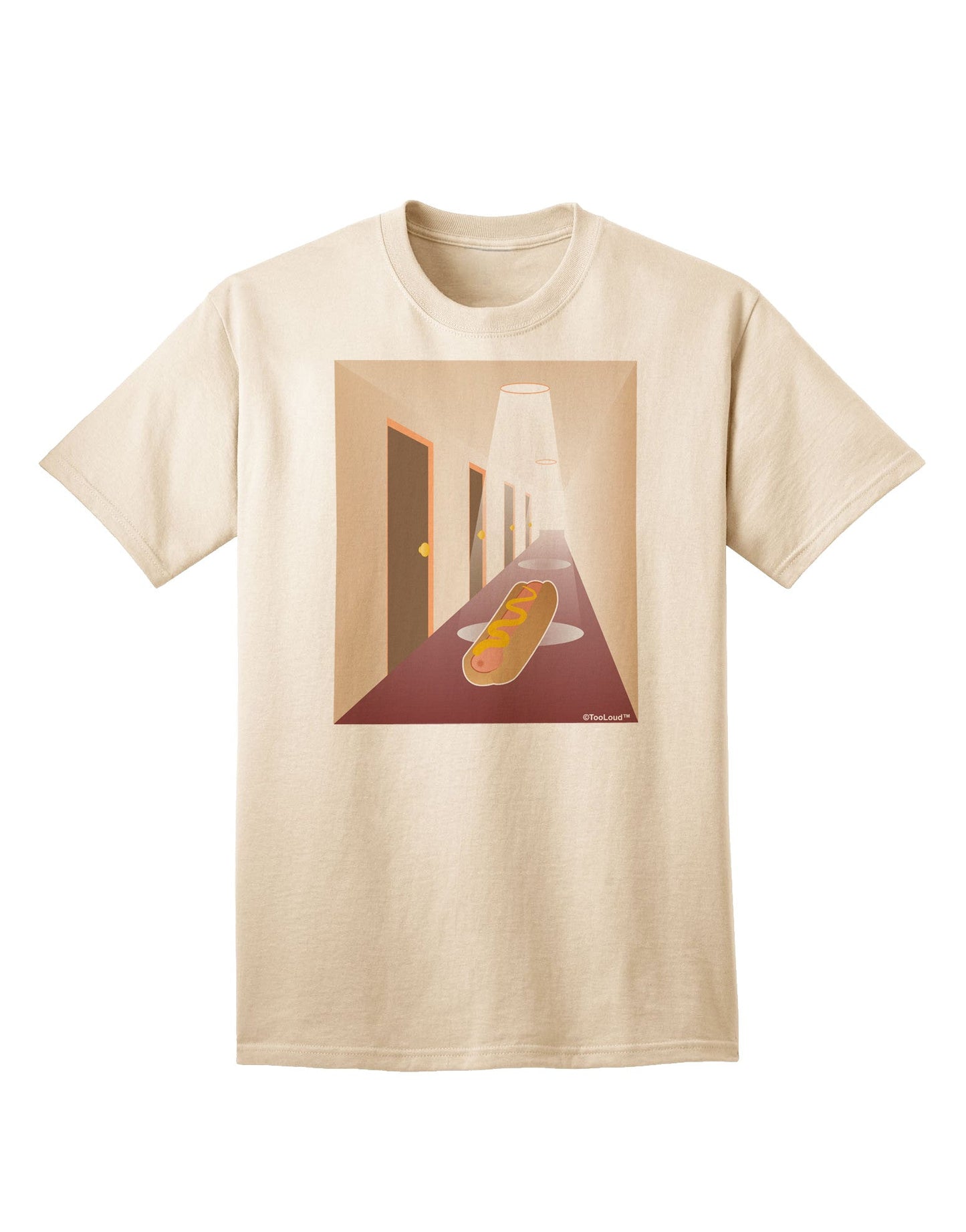 Hotdog in a Hallway Adult T-Shirt-Mens T-Shirt-TooLoud-Natural-Small-Davson Sales