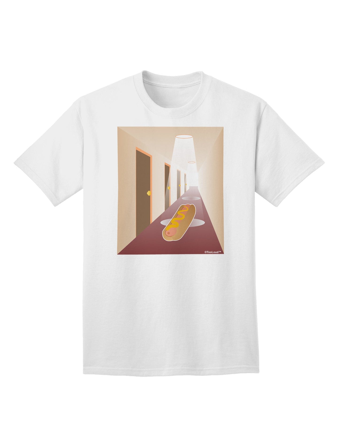 Hotdog in a Hallway Adult T-Shirt-Mens T-Shirt-TooLoud-White-Small-Davson Sales
