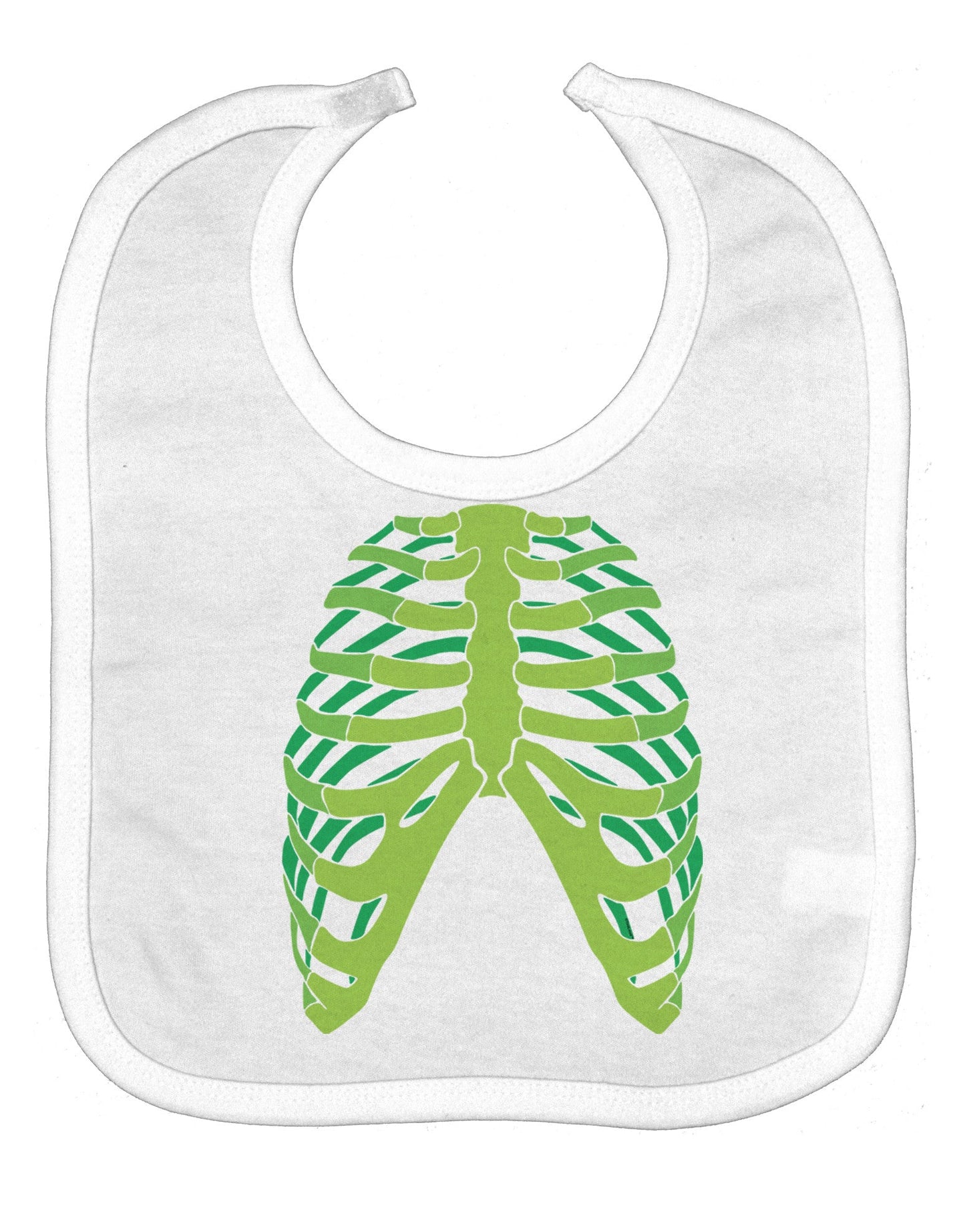 Human Green Skeleton Bones Ribcage Baby Bib