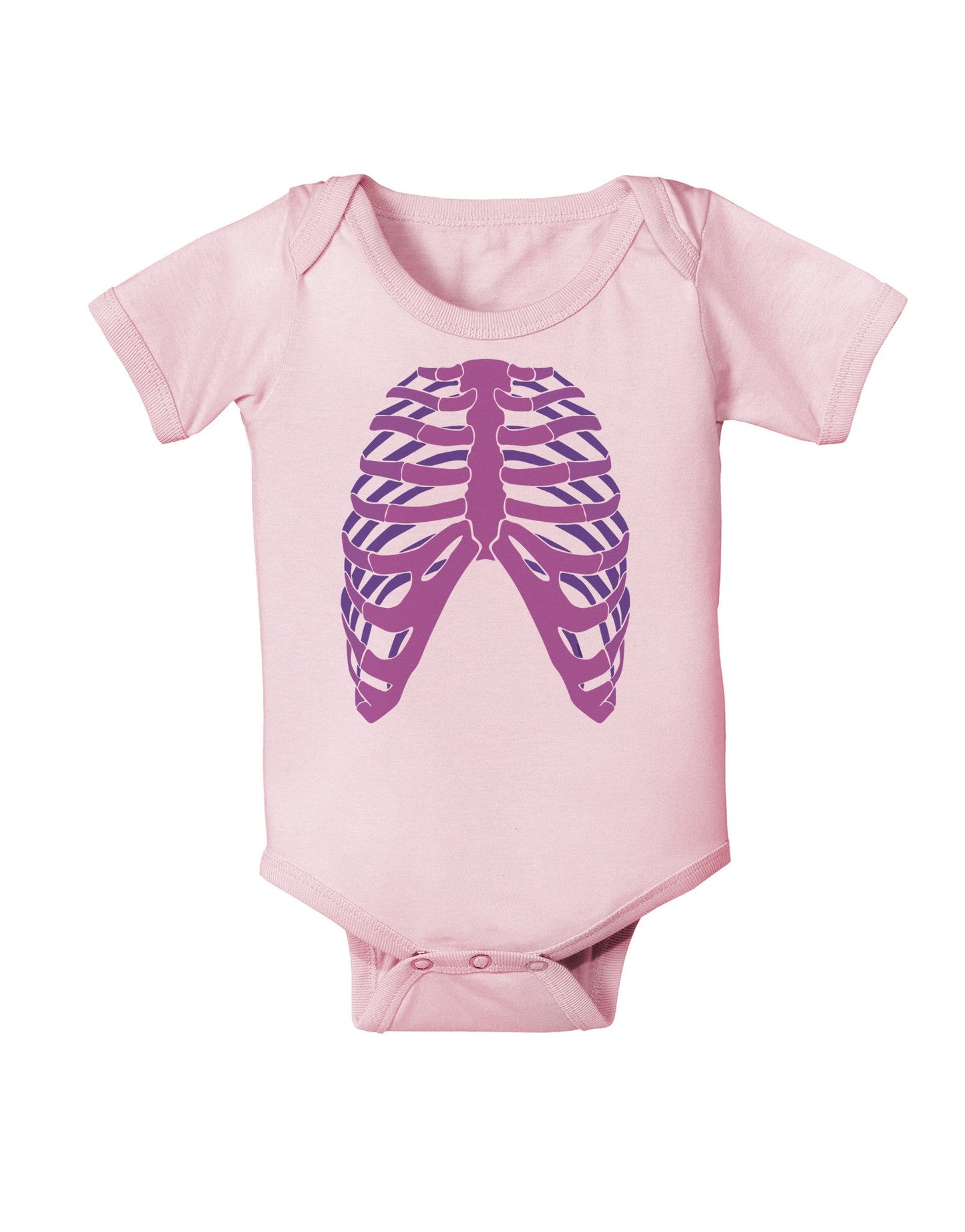 Human Purple Skeleton Bones Ribcage Baby Romper Bodysuit-Baby Romper-TooLoud-Light-Pink-06-Months-Davson Sales