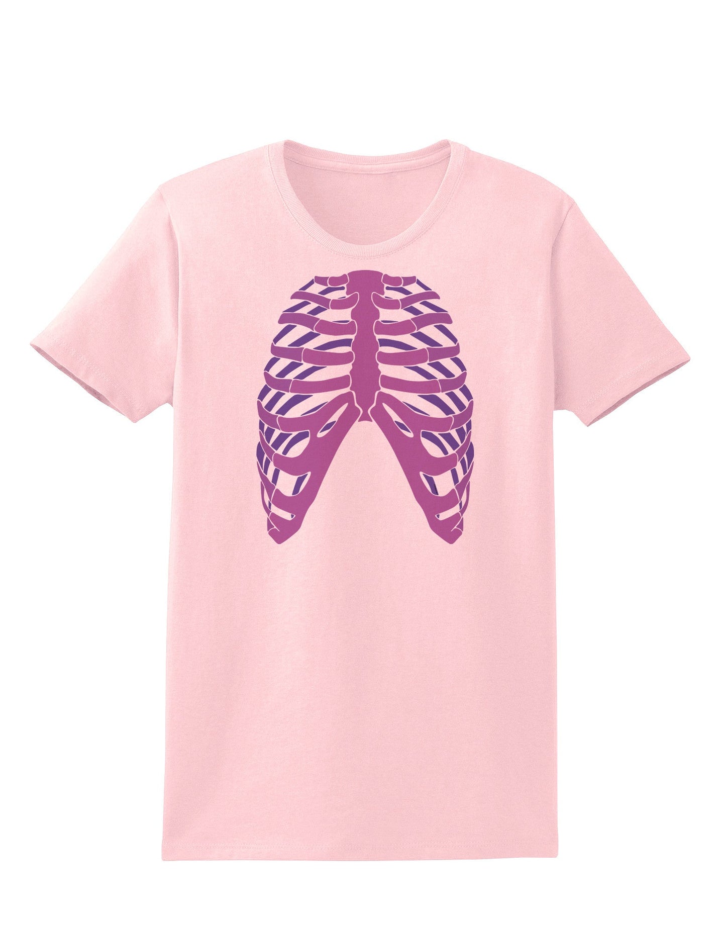 Human Purple Skeleton Bones Ribcage Womens T-Shirt-Womens T-Shirt-TooLoud-PalePink-X-Small-Davson Sales