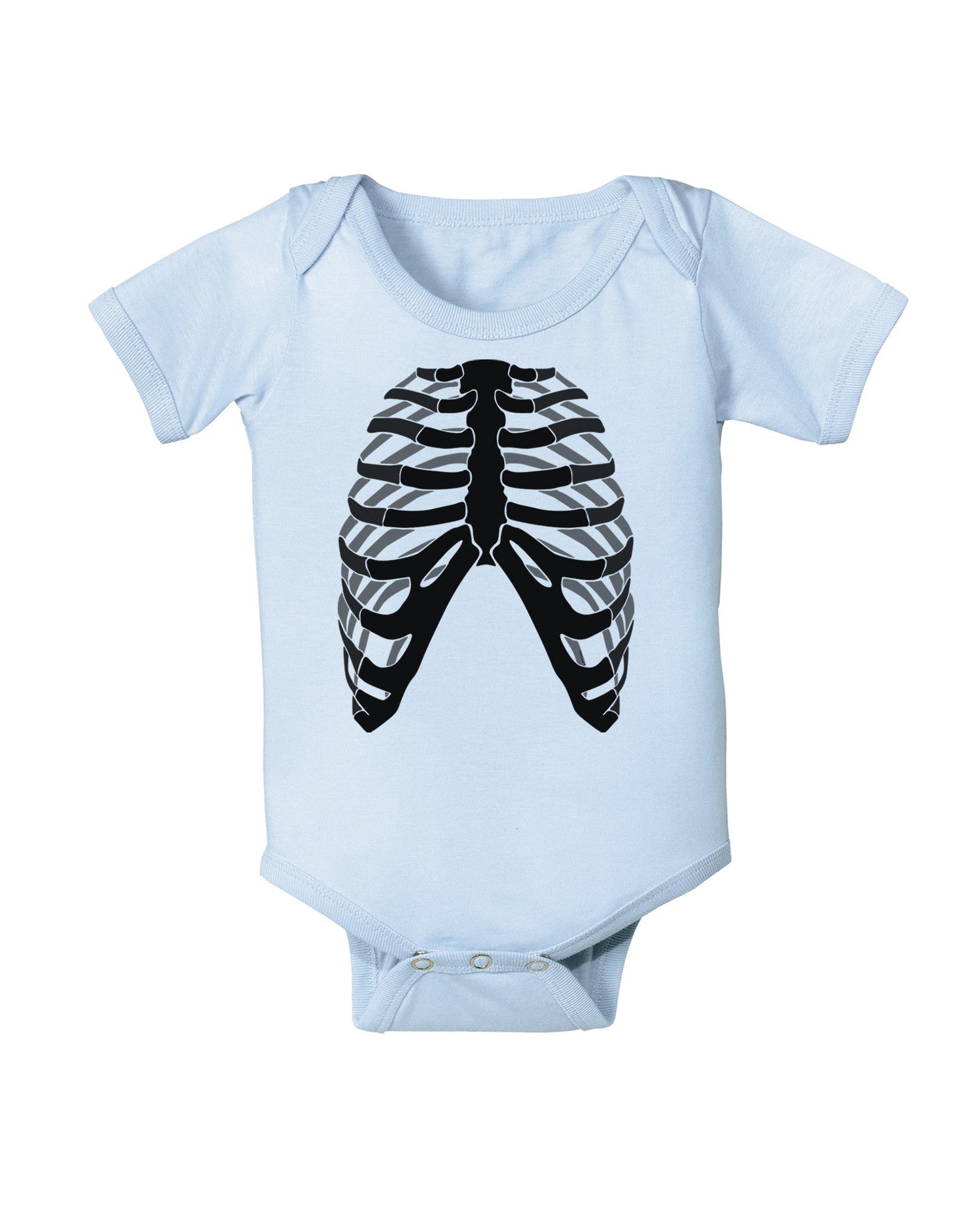 Human Skeleton Bones Ribcage Inverted Baby Romper Bodysuit-Baby Romper-TooLoud-Light-Blue-06-Months-Davson Sales