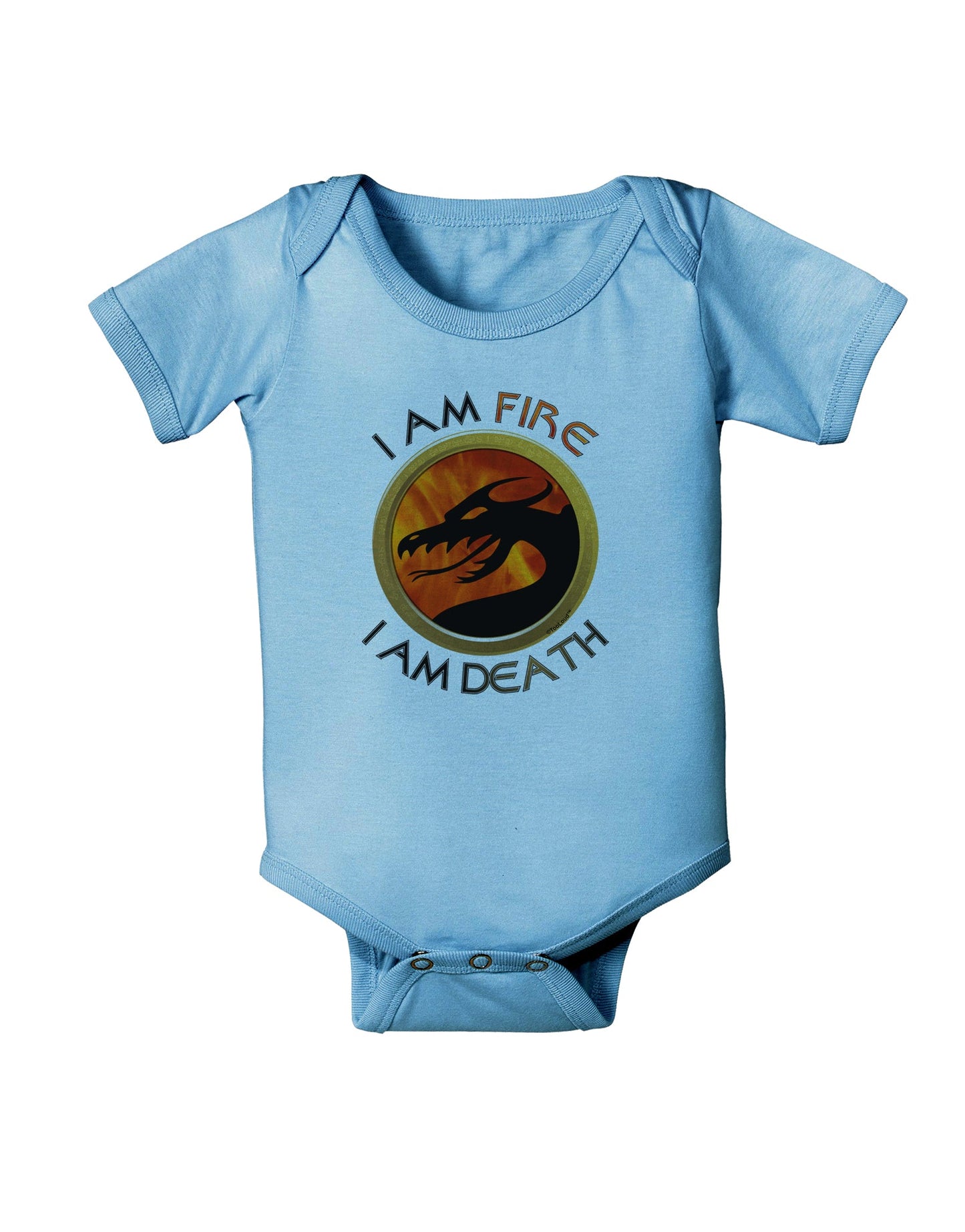 I Am Fire I Am Death Baby Romper Bodysuit by TooLoud-Baby Romper-TooLoud-LightBlue-06-Months-Davson Sales