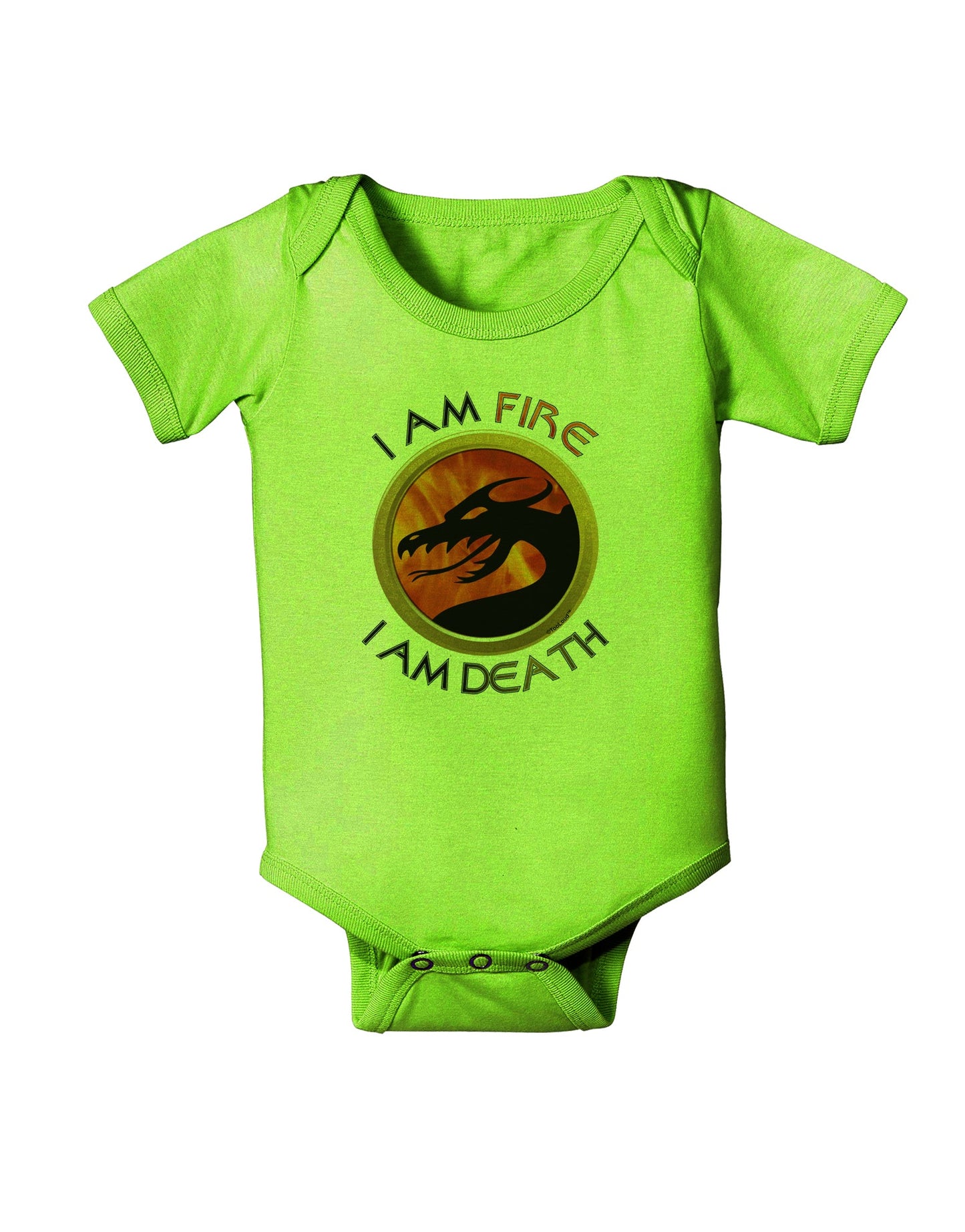 I Am Fire I Am Death Baby Romper Bodysuit by TooLoud-Baby Romper-TooLoud-Lime-06-Months-Davson Sales