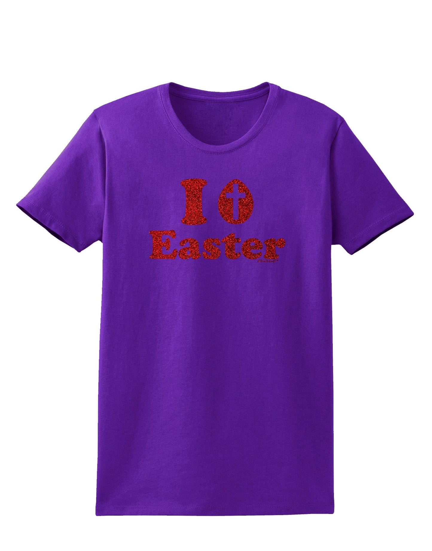 I Egg Cross Easter - Red Glitter Womens Dark T-Shirt by TooLoud-Womens T-Shirt-TooLoud-Purple-X-Small-Davson Sales