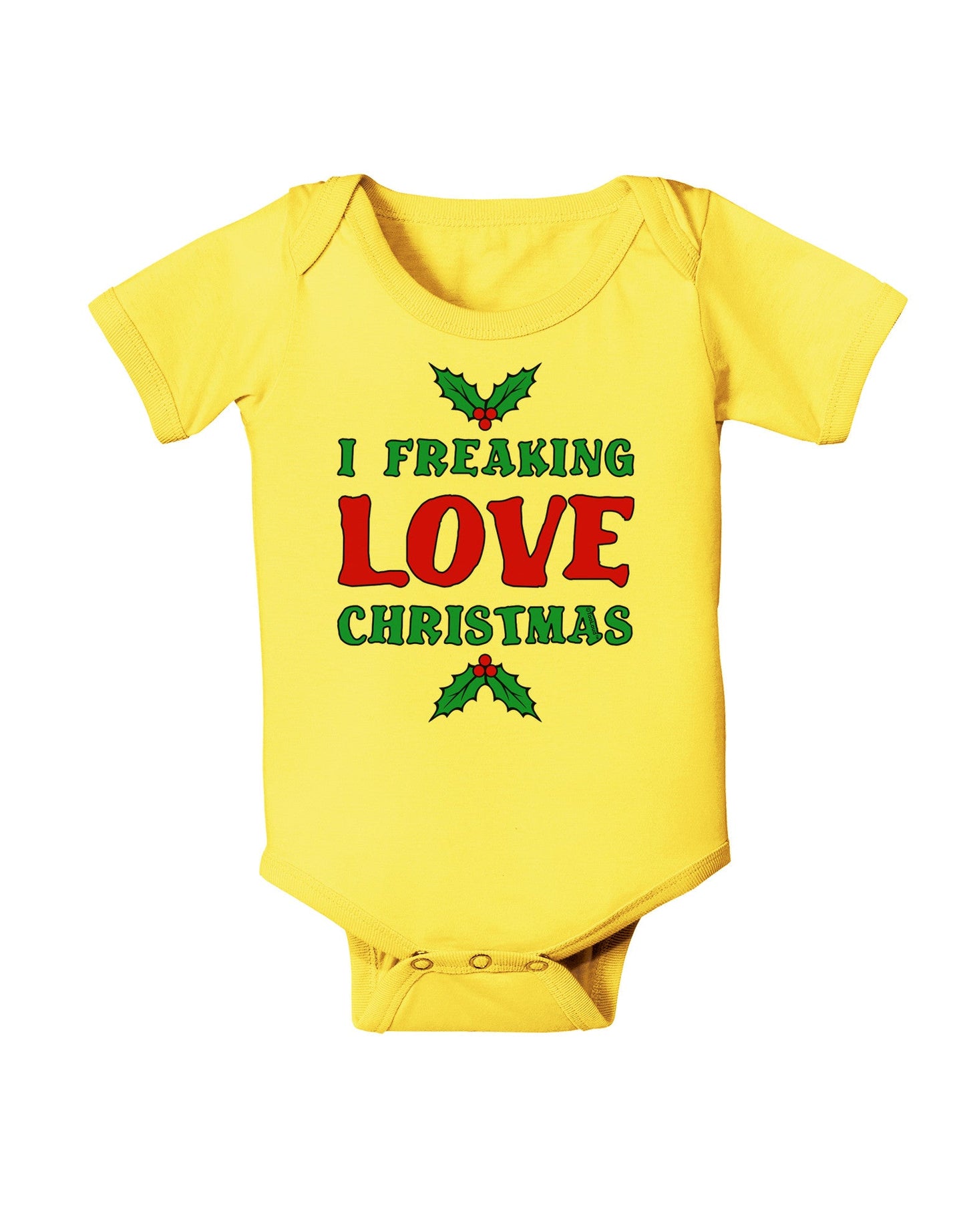 I F-ing Love Christmas Funny Baby Romper Bodysuit-Baby Romper-TooLoud-Yellow-06-Months-Davson Sales
