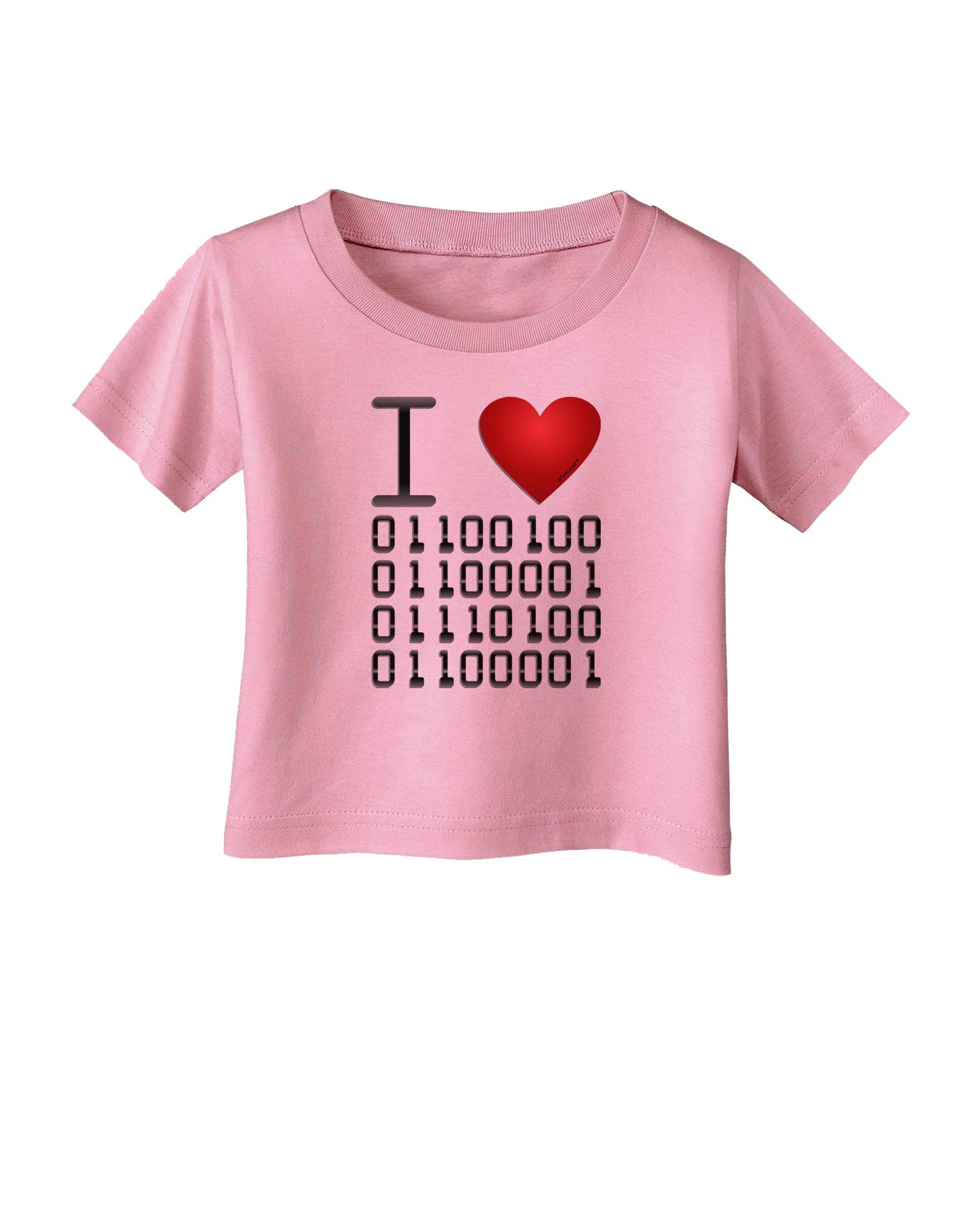 I Heart Binary Data Infant T-Shirt-Infant T-Shirt-TooLoud-Candy-Pink-06-Months-Davson Sales