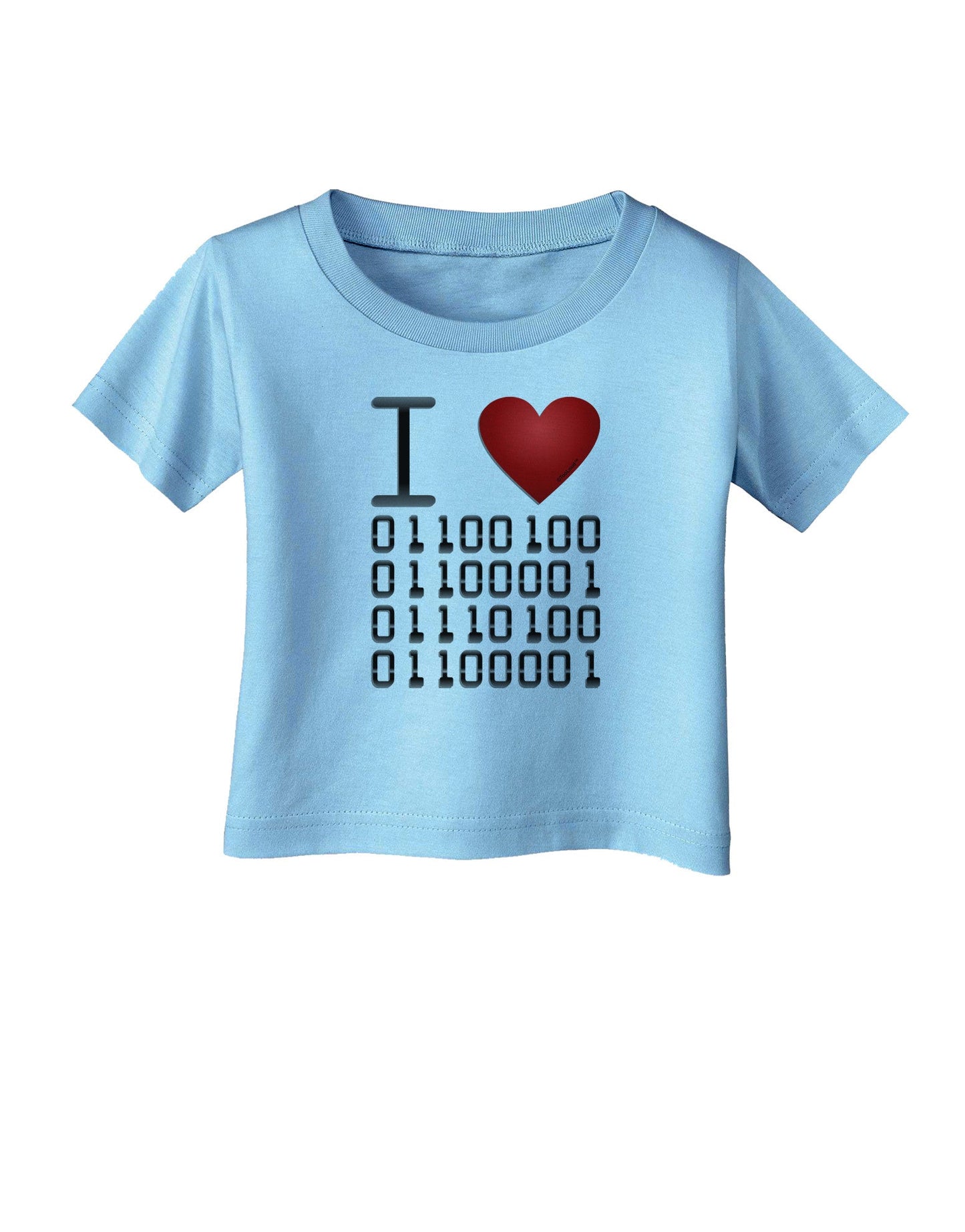 I Heart Binary Data Infant T-Shirt-Infant T-Shirt-TooLoud-Aquatic-Blue-06-Months-Davson Sales