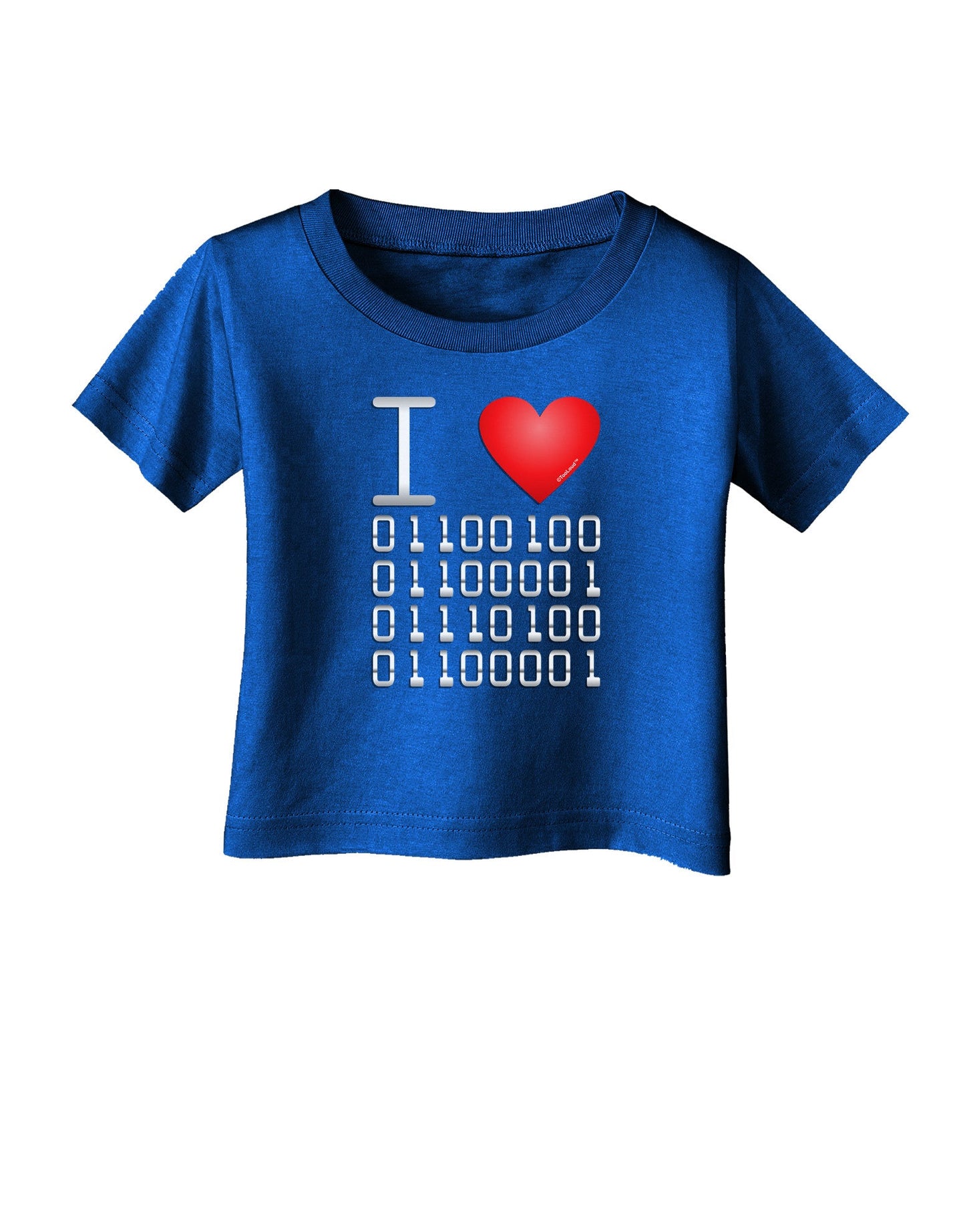 I Heart Binary Data Infant T-Shirt Dark-Infant T-Shirt-TooLoud-Royal-Blue-06-Months-Davson Sales