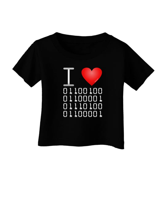 I Heart Binary Data Infant T-Shirt Dark-Infant T-Shirt-TooLoud-Black-06-Months-Davson Sales