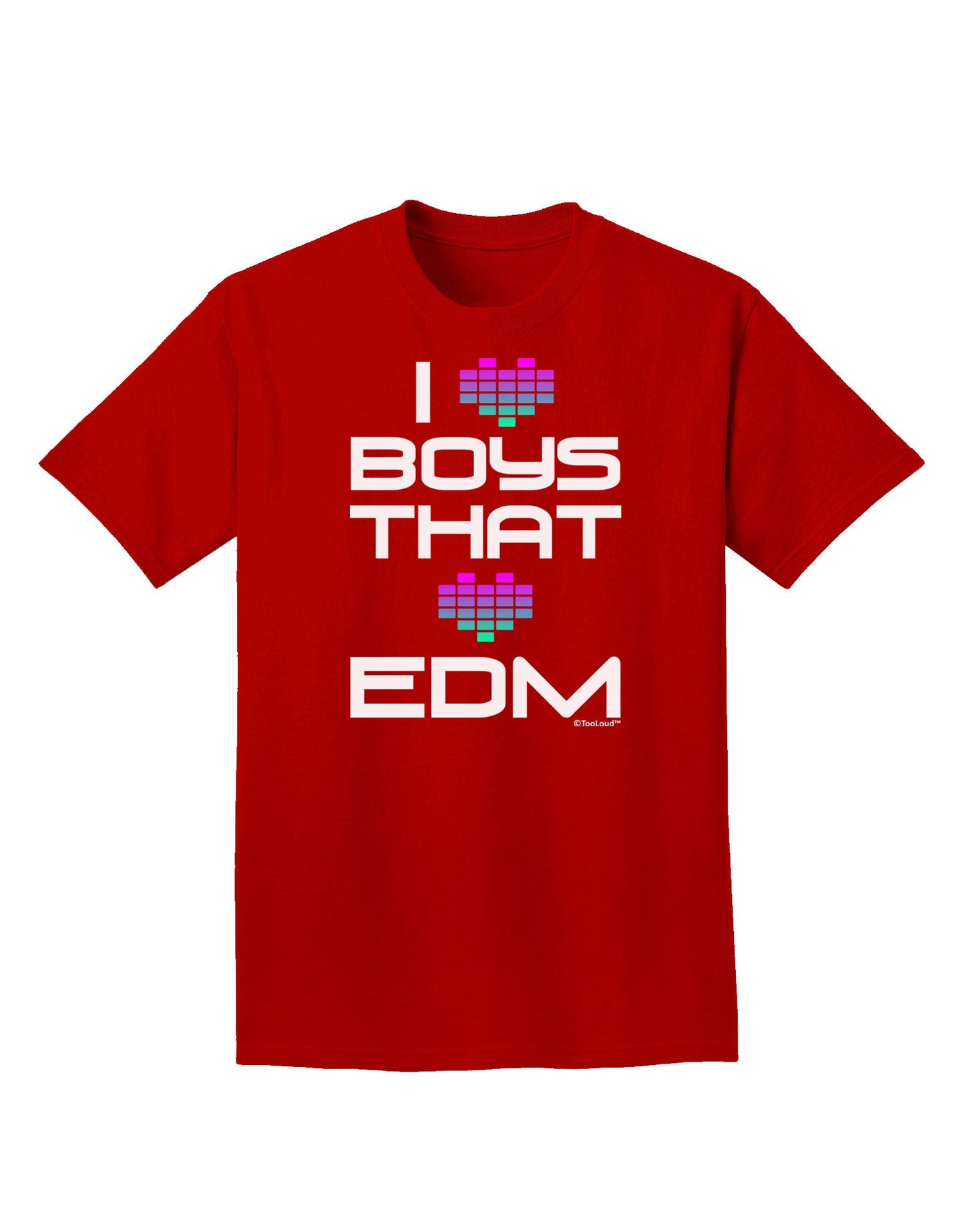 I Heart Boys That Heart EDM Adult Dark T-Shirt-Mens T-Shirt-TooLoud-Red-Small-Davson Sales