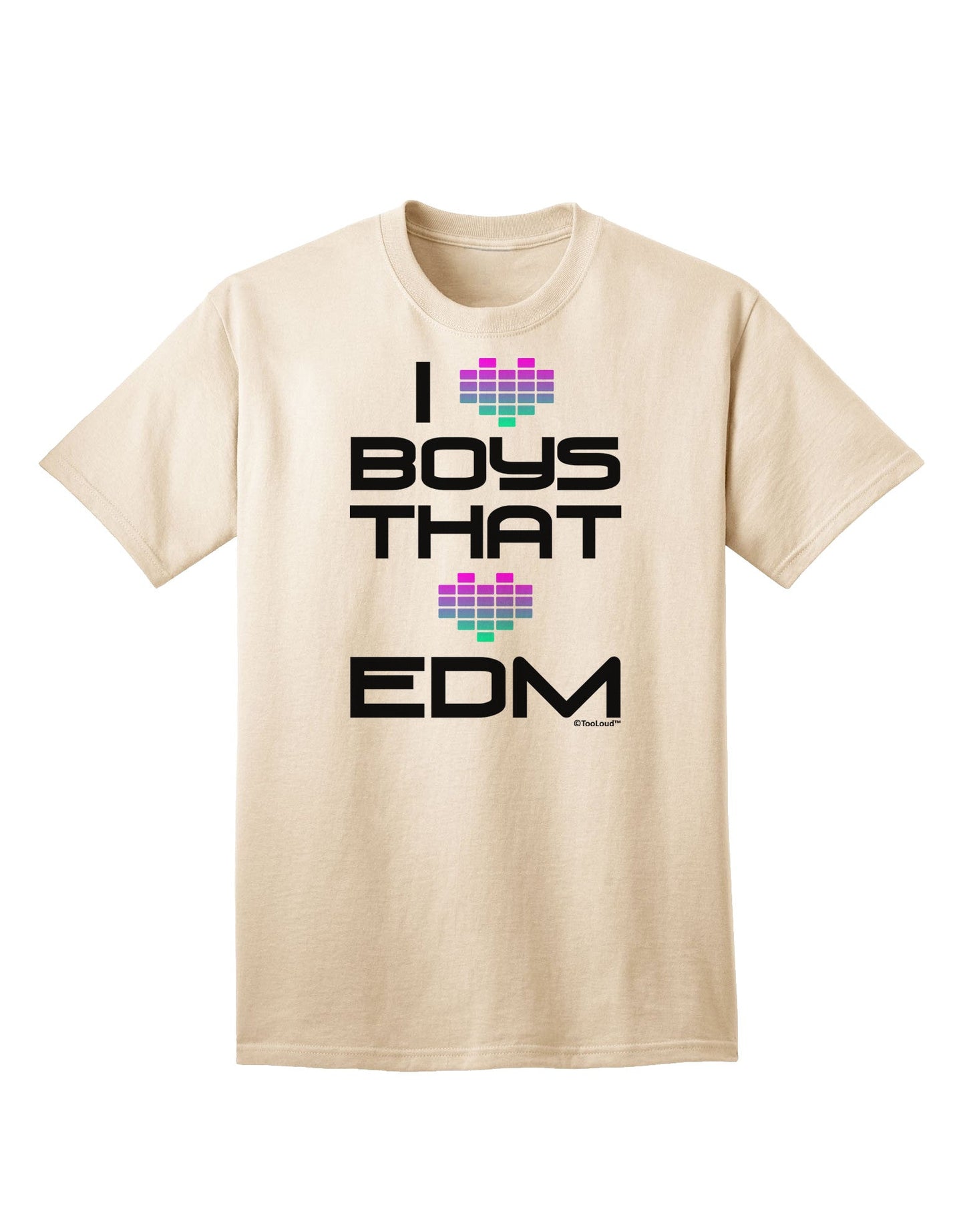 I Heart Boys That Heart EDM Adult T-Shirt-Mens T-Shirt-TooLoud-Natural-Small-Davson Sales