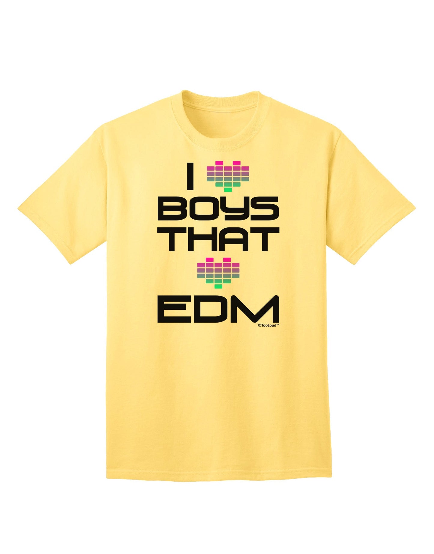 I Heart Boys That Heart EDM Adult T-Shirt-Mens T-Shirt-TooLoud-Yellow-Small-Davson Sales