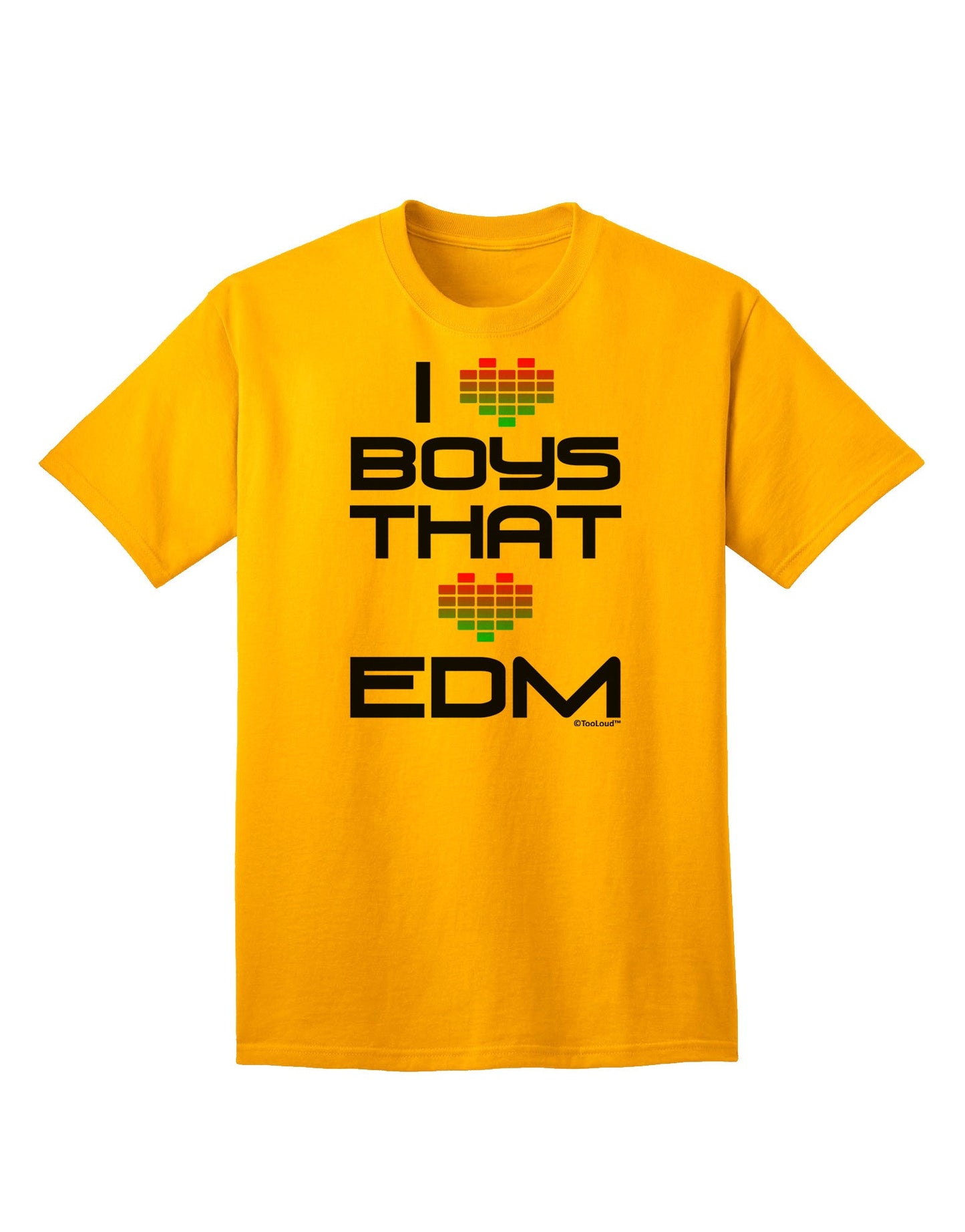 I Heart Boys That Heart EDM Adult T-Shirt-Mens T-Shirt-TooLoud-Gold-Small-Davson Sales