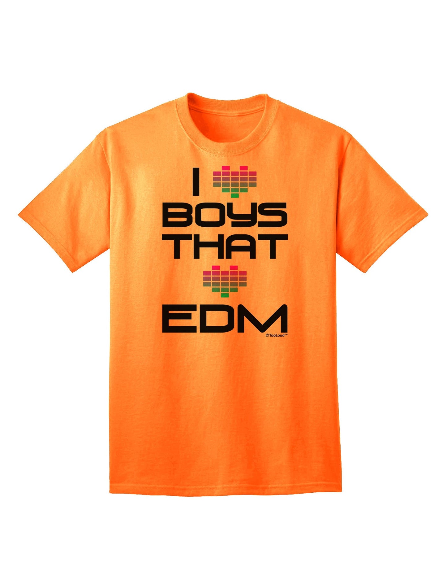 I Heart Boys That Heart EDM Adult T-Shirt-Mens T-Shirt-TooLoud-Neon-Orange-Small-Davson Sales