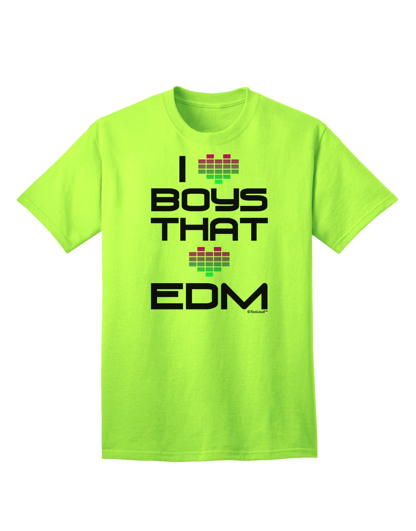I Heart Boys That Heart EDM Adult T-Shirt-Mens T-Shirt-TooLoud-Neon-Green-Small-Davson Sales