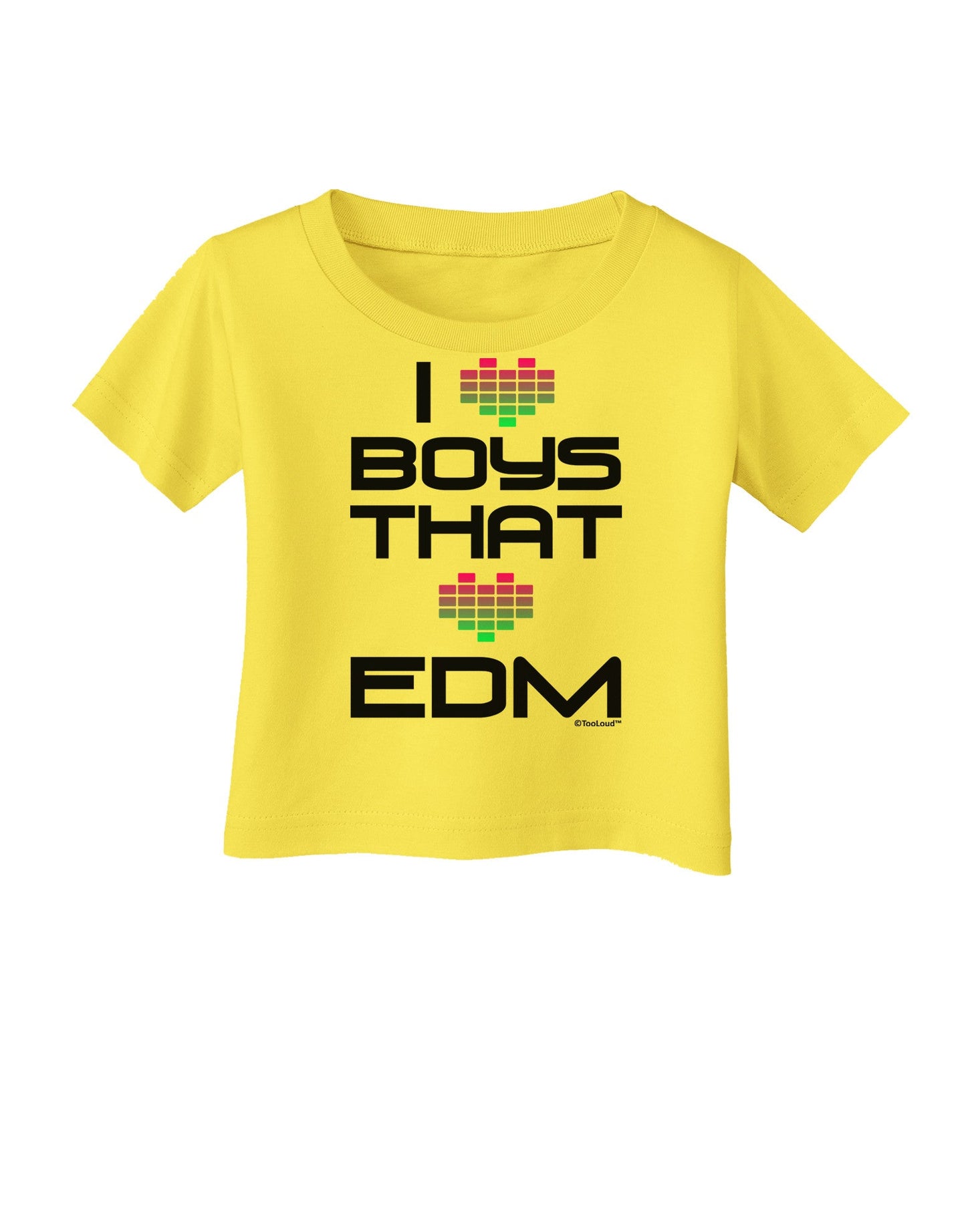 I Heart Boys That Heart EDM Infant T-Shirt-Infant T-Shirt-TooLoud-Yellow-06-Months-Davson Sales
