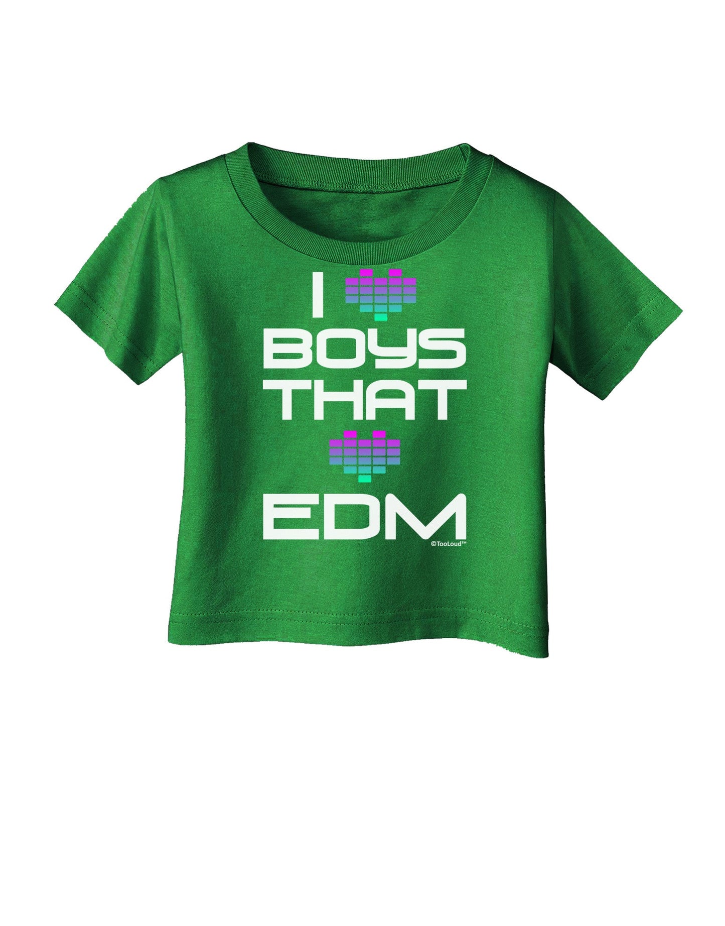 I Heart Boys That Heart EDM Infant T-Shirt Dark-Infant T-Shirt-TooLoud-Clover-Green-06-Months-Davson Sales