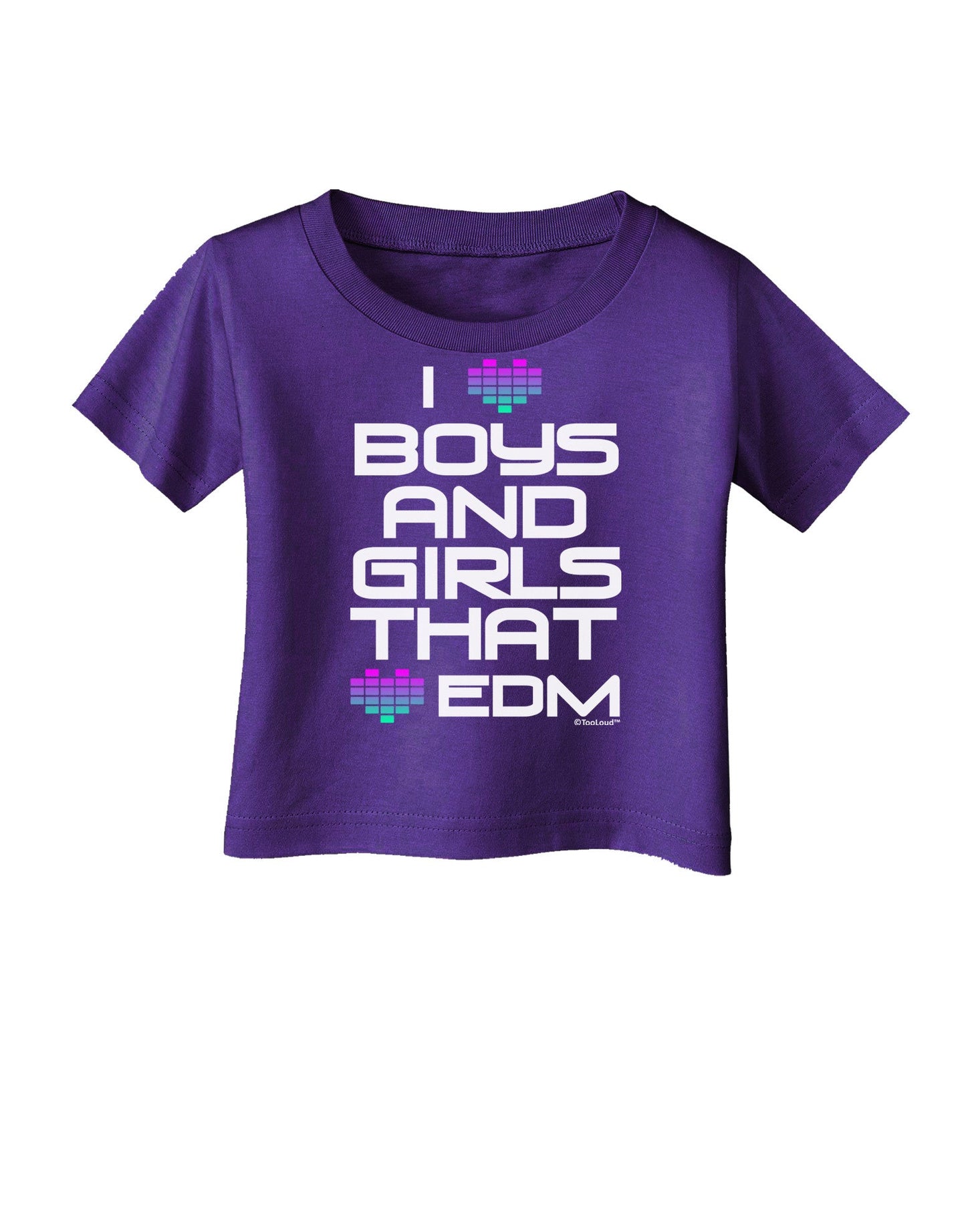 I Heart Boys and Girls That Heart EDM Infant T-Shirt Dark-Infant T-Shirt-TooLoud-Purple-06-Months-Davson Sales