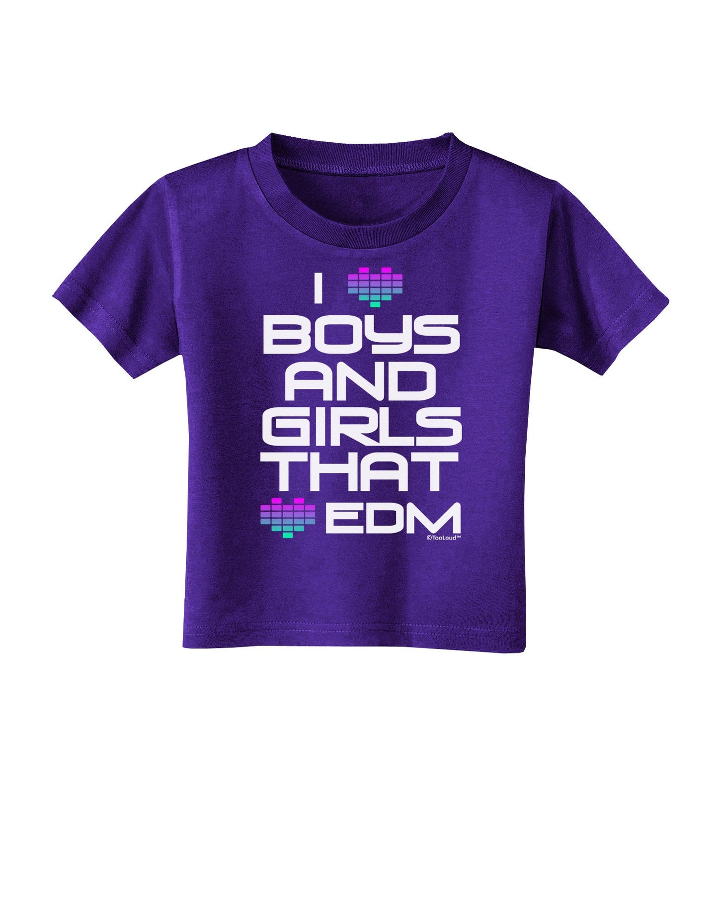 I Heart Boys and Girls That Heart EDM Toddler T-Shirt Dark-Toddler T-Shirt-TooLoud-Purple-2T-Davson Sales