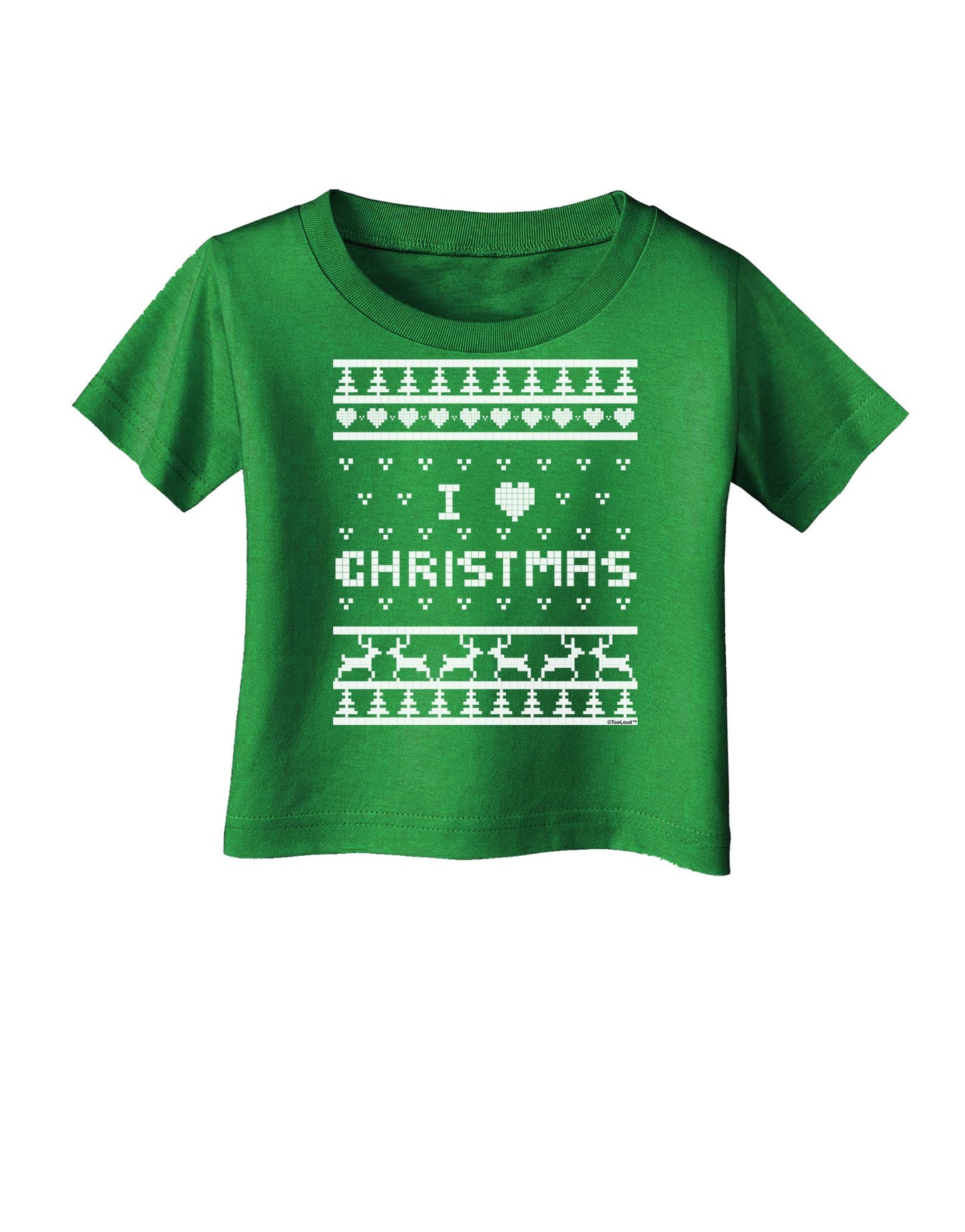 I Heart Christmas Ugly Christmas Sweater Infant T-Shirt Dark-Infant T-Shirt-TooLoud-Royal-Blue-06-Months-Davson Sales