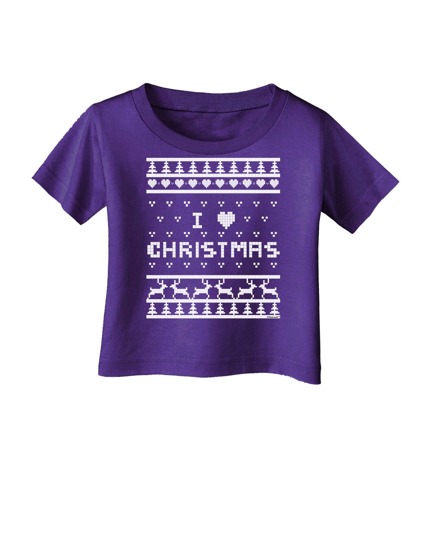 I Heart Christmas Ugly Christmas Sweater Infant T-Shirt Dark-Infant T-Shirt-TooLoud-Purple-06-Months-Davson Sales