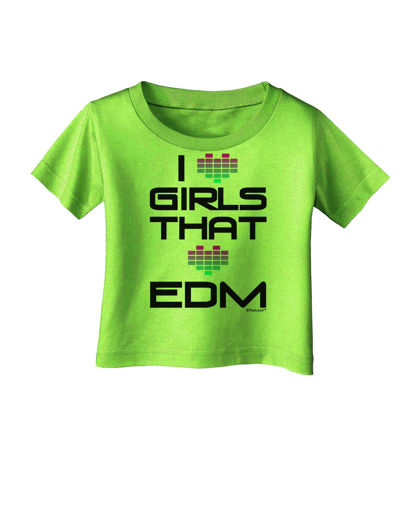 I Heart Girls That Heart EDM Infant T-Shirt-Infant T-Shirt-TooLoud-Lime-Green-06-Months-Davson Sales