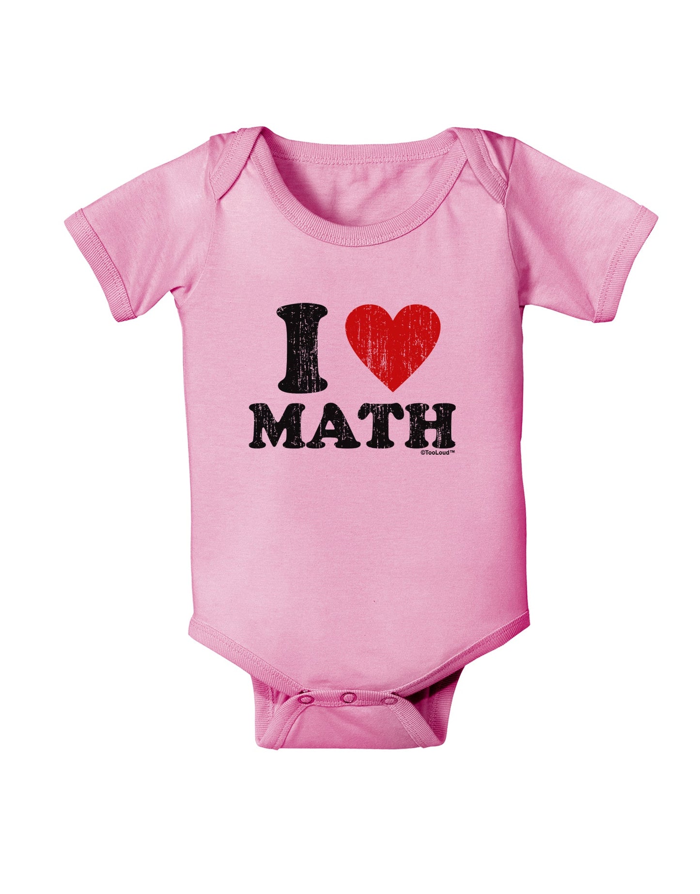 I Heart Math Distressed Baby Romper Bodysuit by TooLoud-Baby Romper-TooLoud-Light-Pink-06-Months-Davson Sales