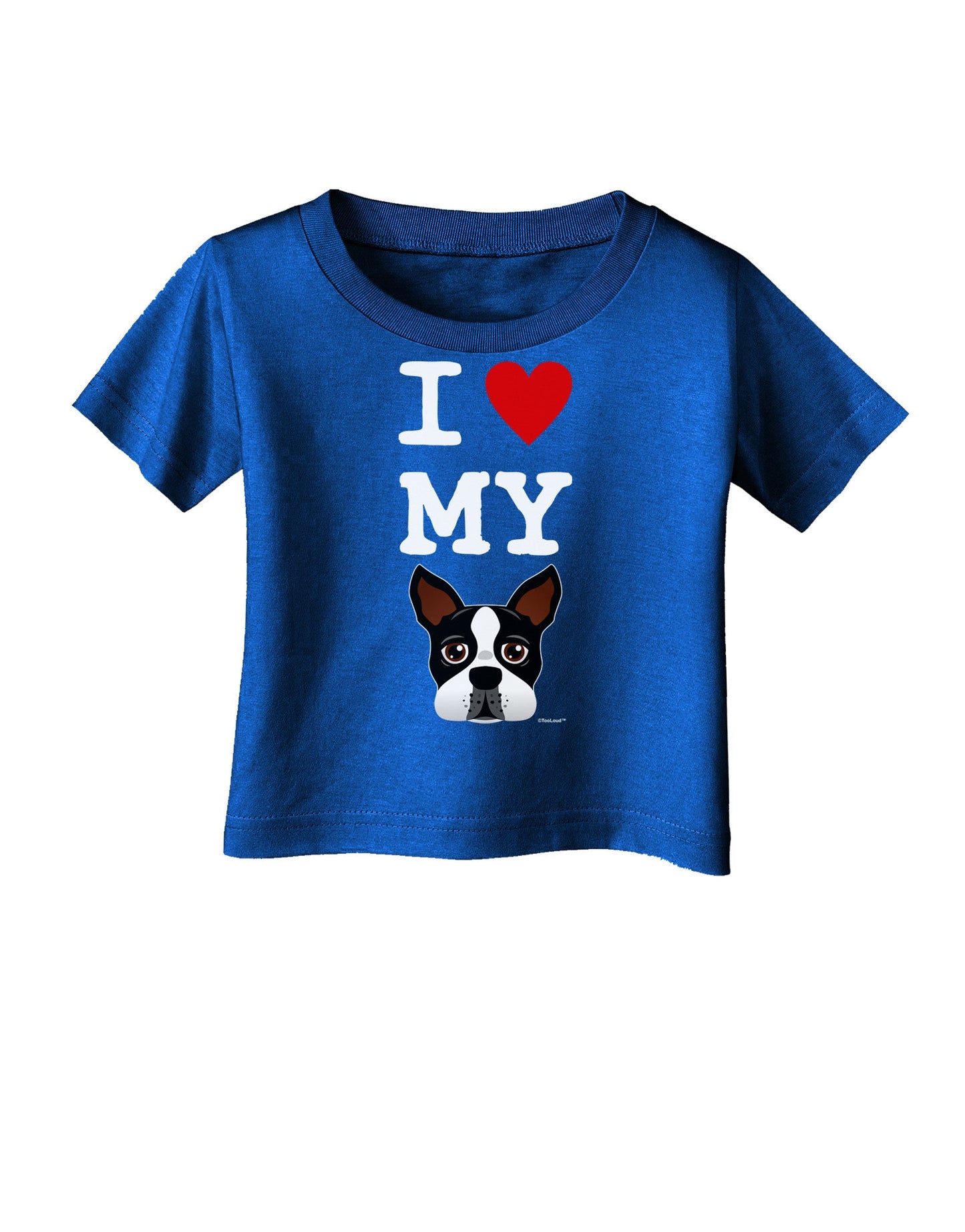 I Heart My Boston Terrier Infant T-Shirt Dark-Infant T-Shirt-TooLoud-Red-06-Months-Davson Sales