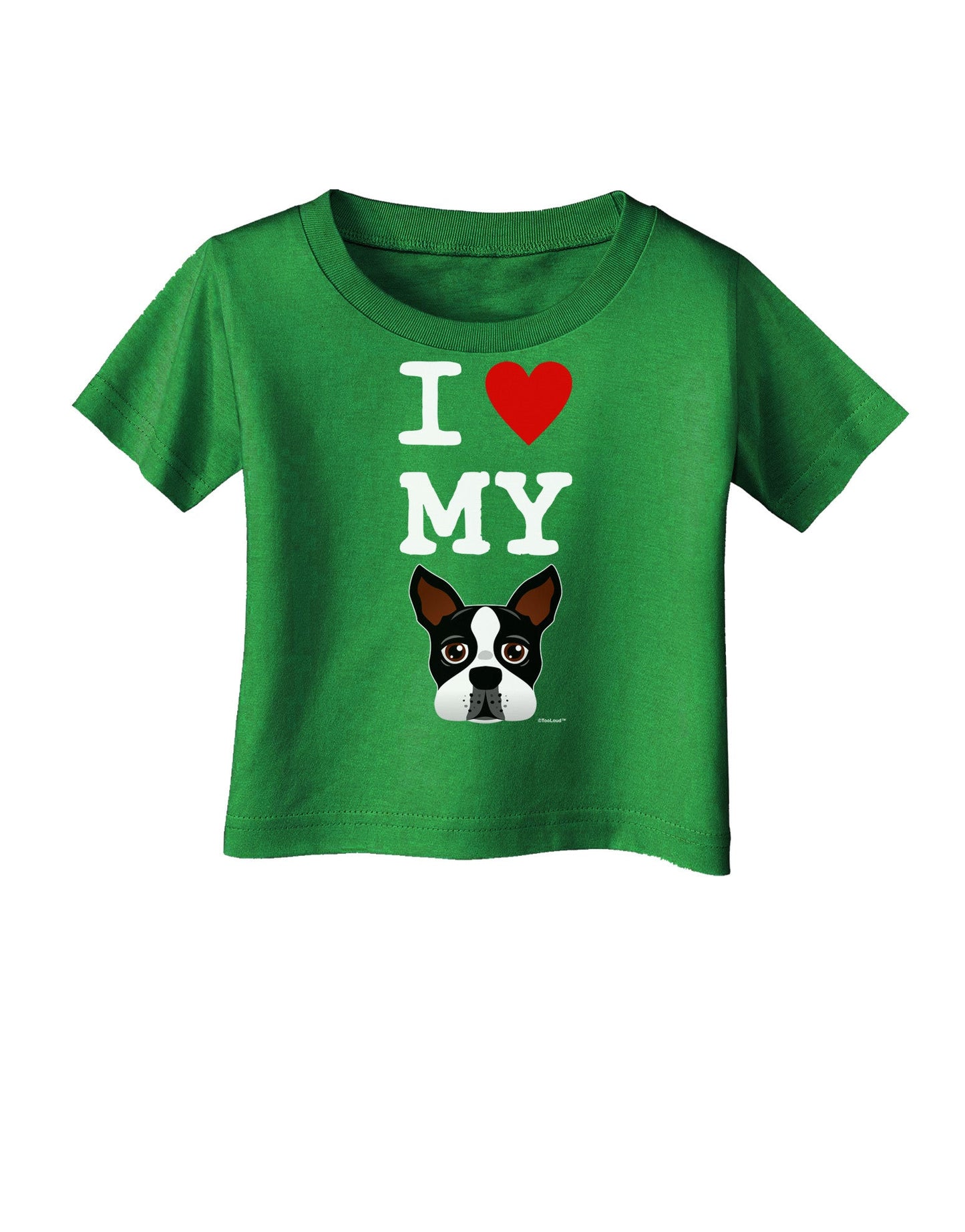I Heart My Boston Terrier Infant T-Shirt Dark-Infant T-Shirt-TooLoud-Royal-Blue-06-Months-Davson Sales