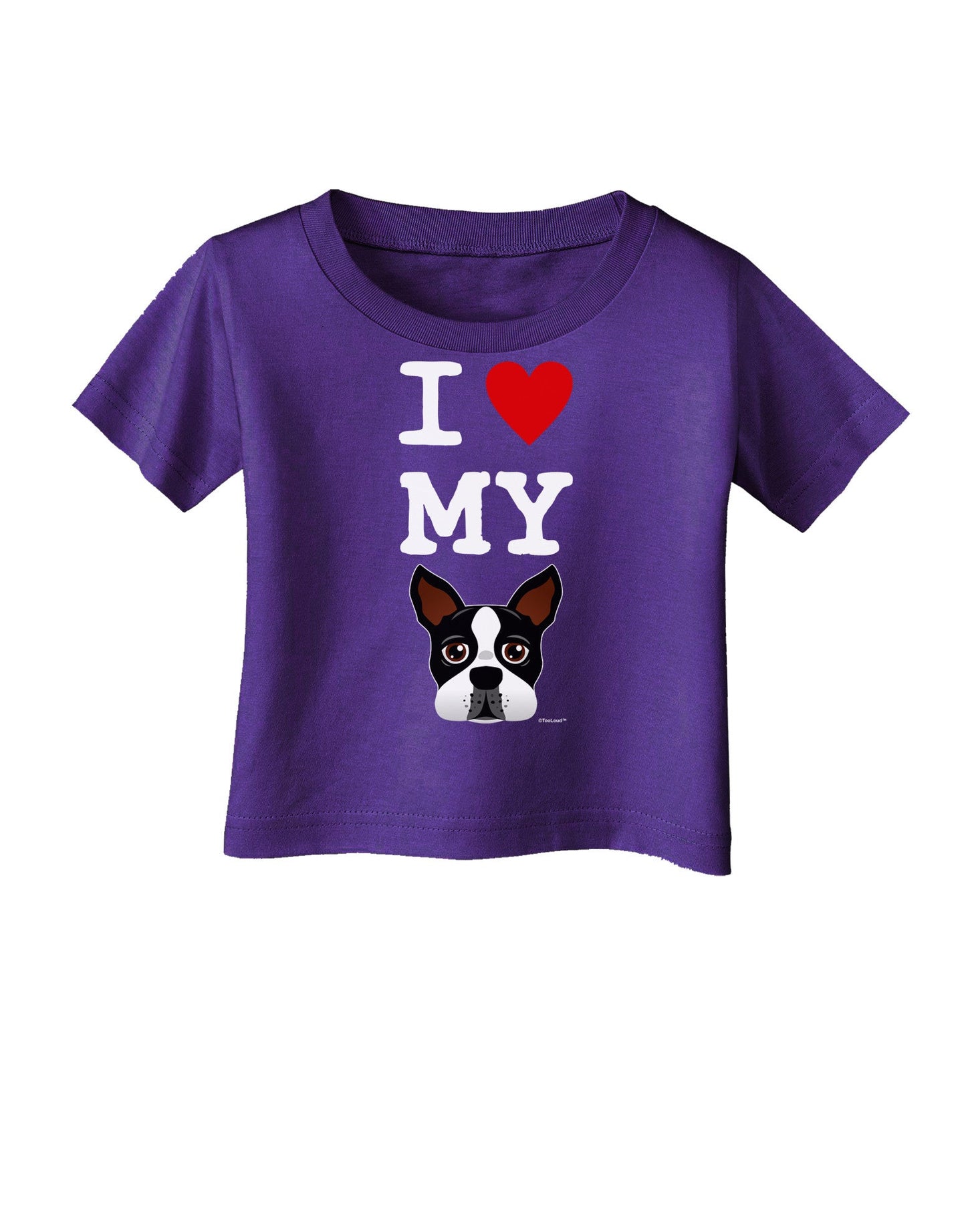 I Heart My Boston Terrier Infant T-Shirt Dark-Infant T-Shirt-TooLoud-Purple-06-Months-Davson Sales