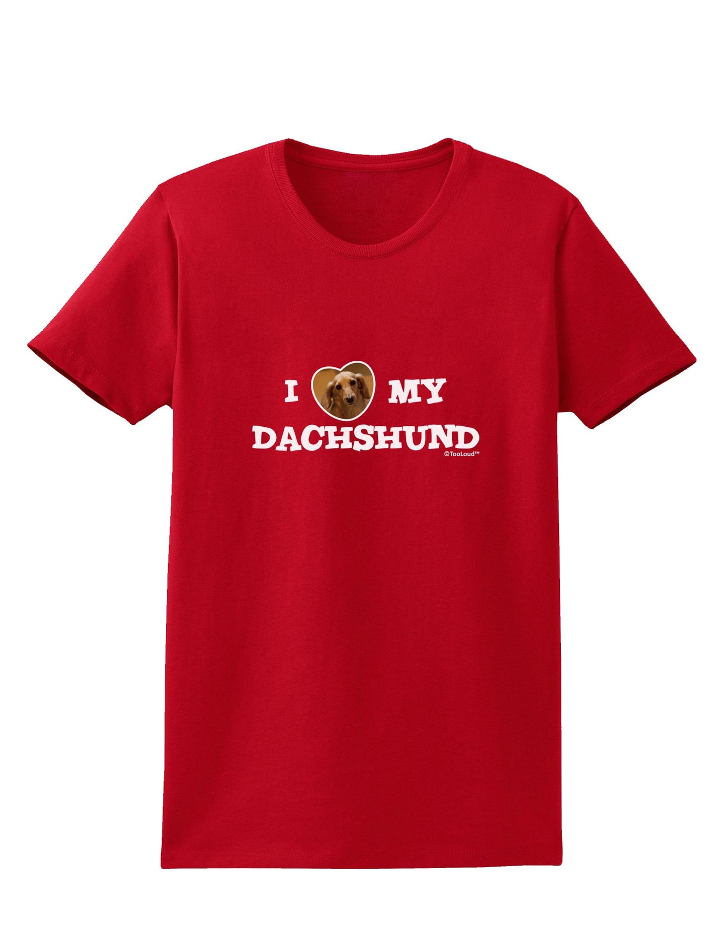 I Heart My Dachshund Womens Dark T-Shirt by TooLoud-Womens T-Shirt-TooLoud-Red-X-Small-Davson Sales