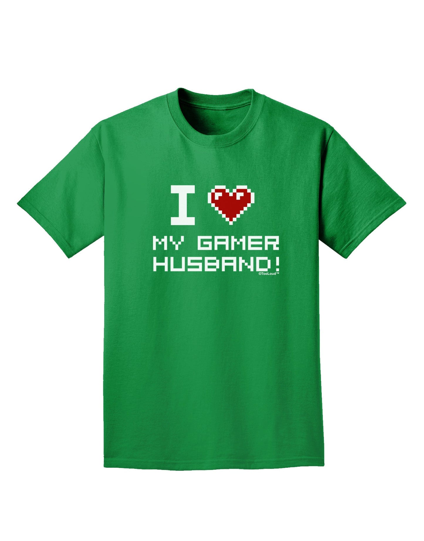 I Heart My Gamer Husband Adult Dark T-Shirt-Mens T-Shirt-TooLoud-Kelly-Green-Small-Davson Sales