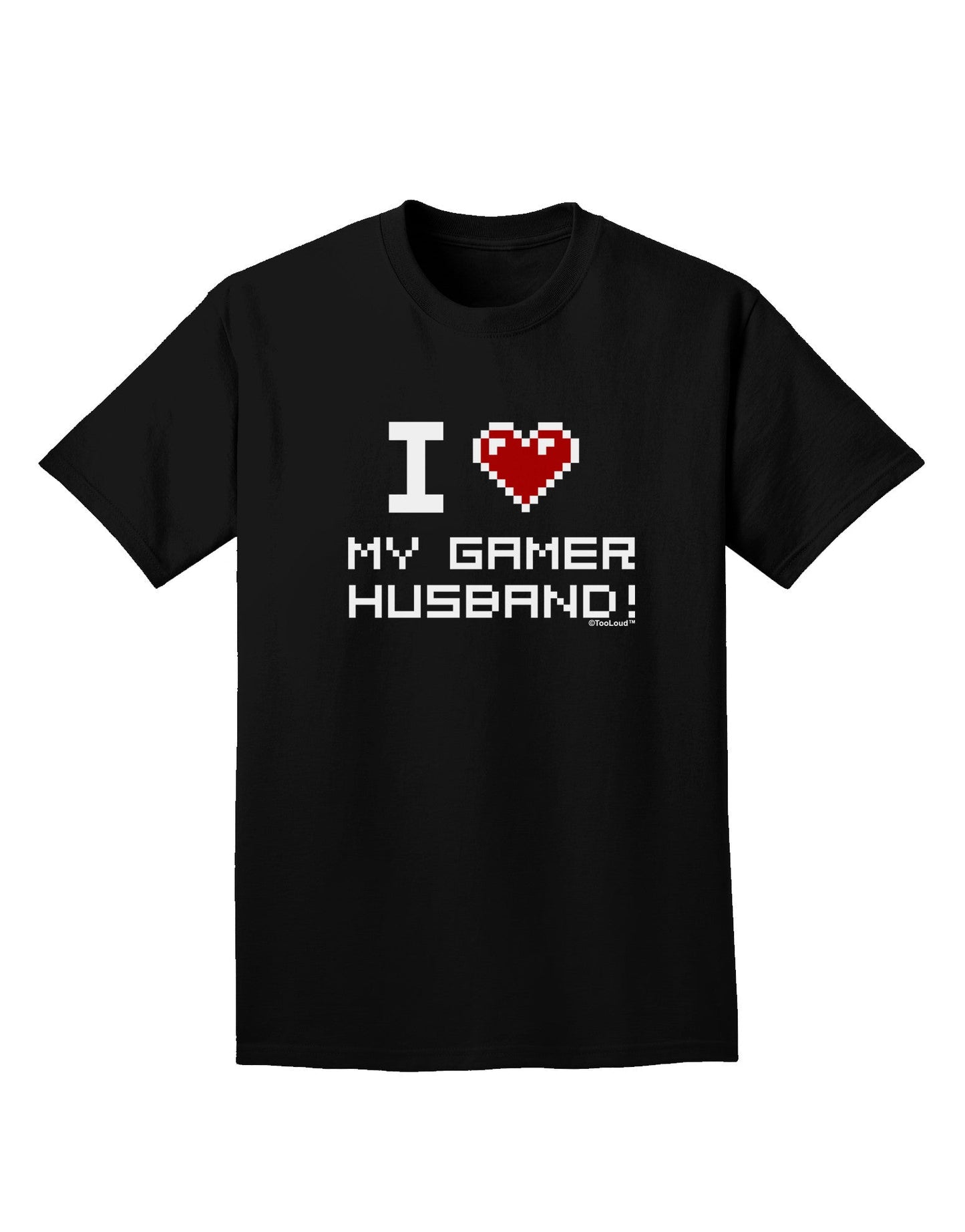 I Heart My Gamer Husband Adult Dark T-Shirt-Mens T-Shirt-TooLoud-Black-Small-Davson Sales