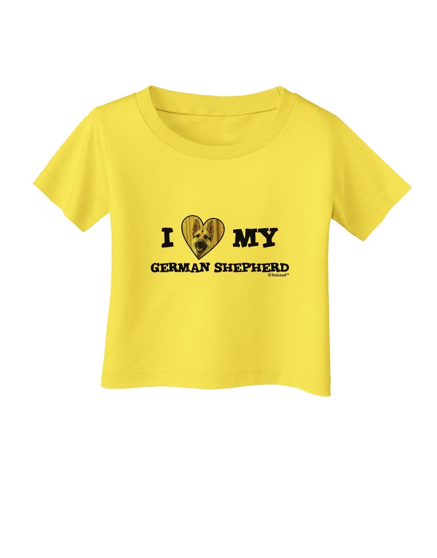 I Heart My German Shepherd Infant T-Shirt-Infant T-Shirt-TooLoud-Yellow-06-Months-Davson Sales