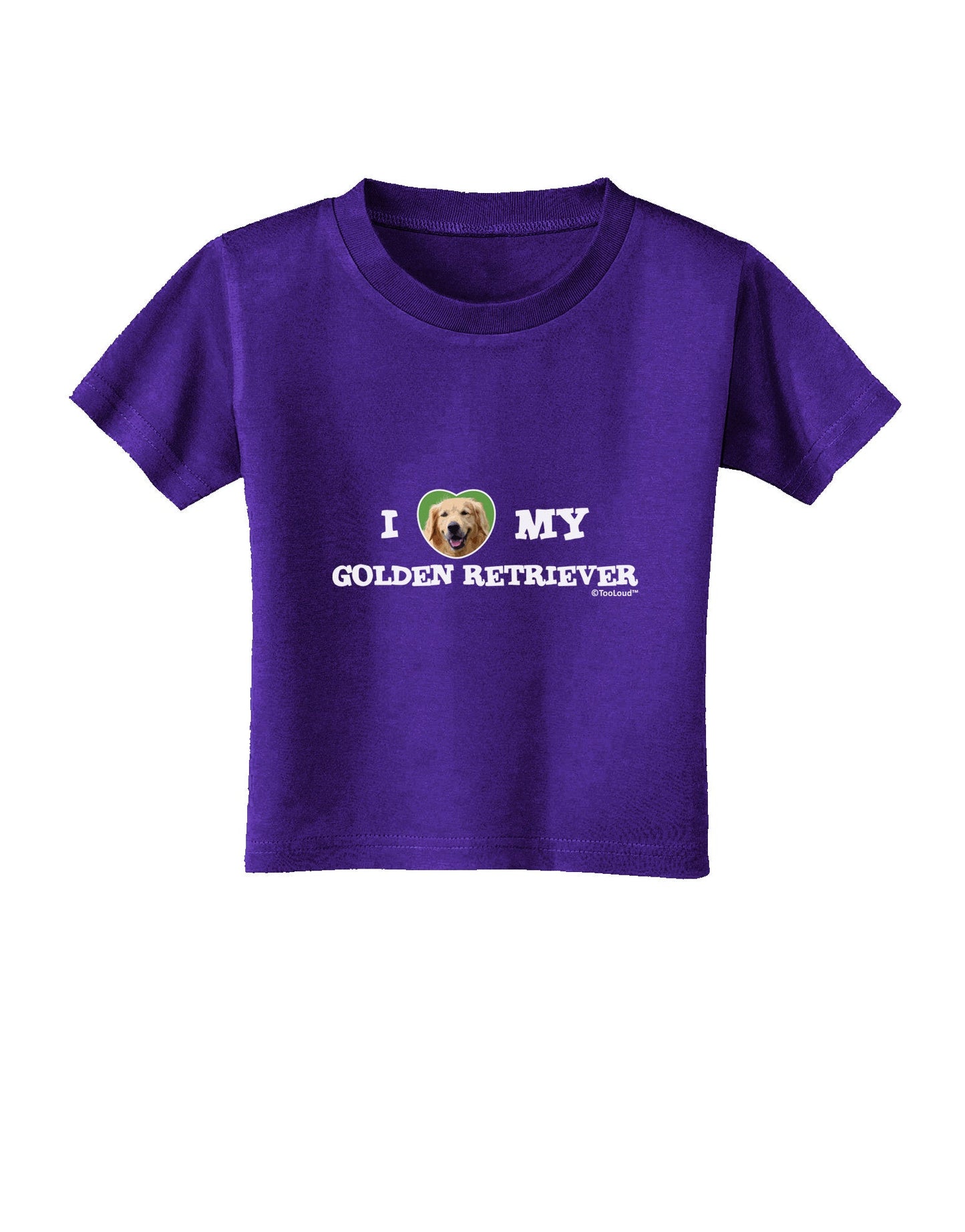 I Heart My Golden Retriever Toddler T-Shirt Dark-Toddler T-Shirt-TooLoud-Purple-2T-Davson Sales