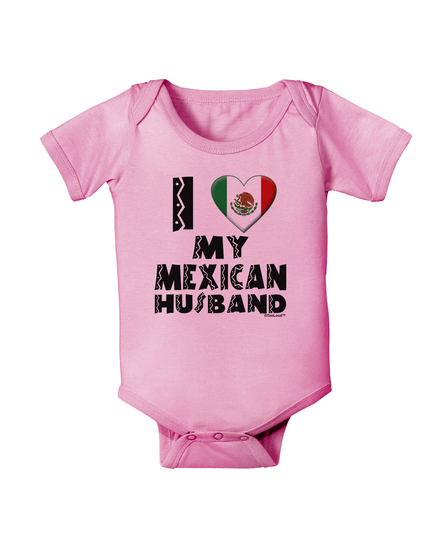 I Heart My Mexican Husband Baby Romper Bodysuit by TooLoud-Baby Romper-TooLoud-Light-Pink-06-Months-Davson Sales